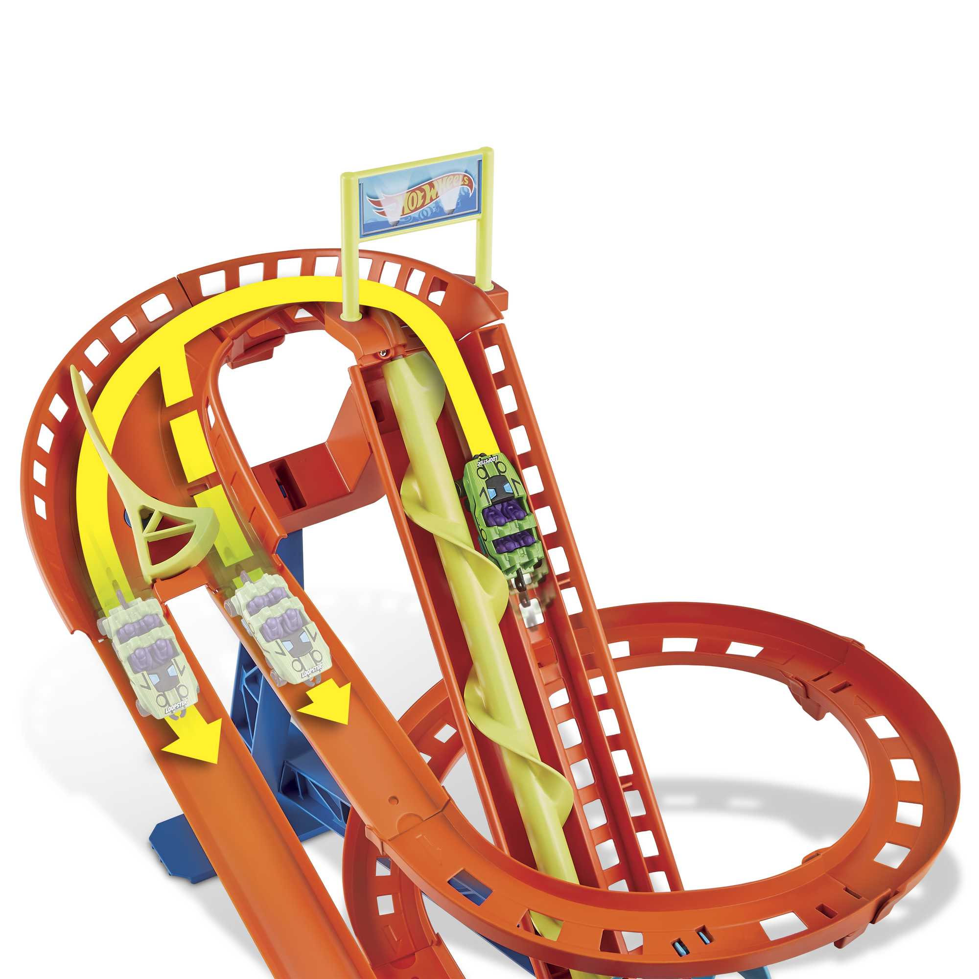 Pista para vehículos de juguete City Rollercoaster Rally Hot Wheels 2
