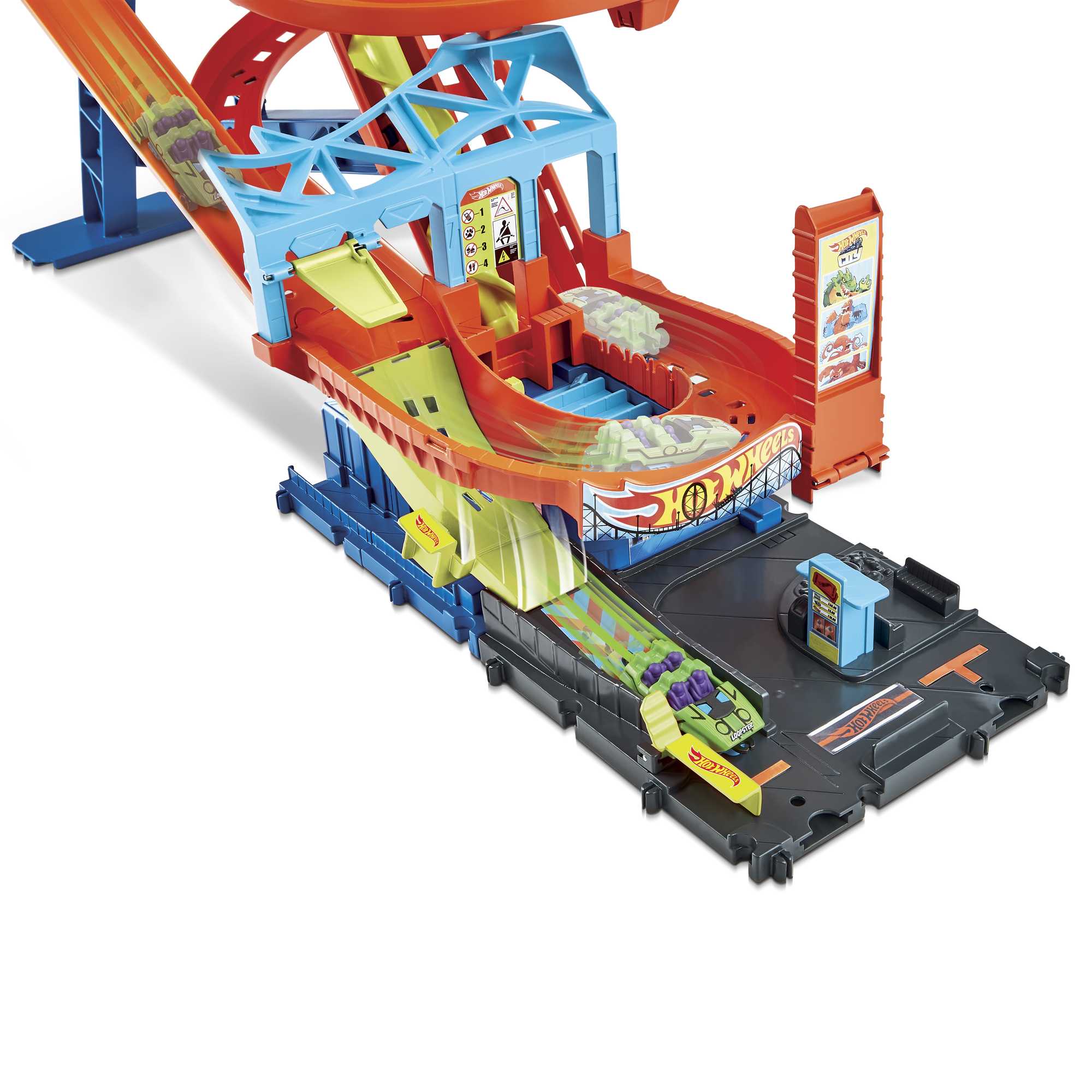 Pista para vehículos de juguete City Rollercoaster Rally Hot Wheels 3