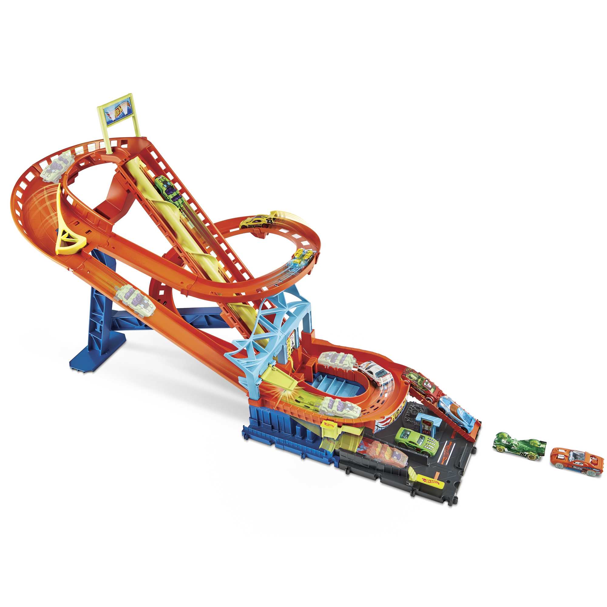 Pista para vehículos de juguete City Rollercoaster Rally Hot Wheels 4