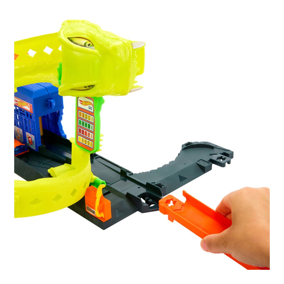 Conjunto de pista de gasolinera con serpiente Hot Wheels Mattel 2