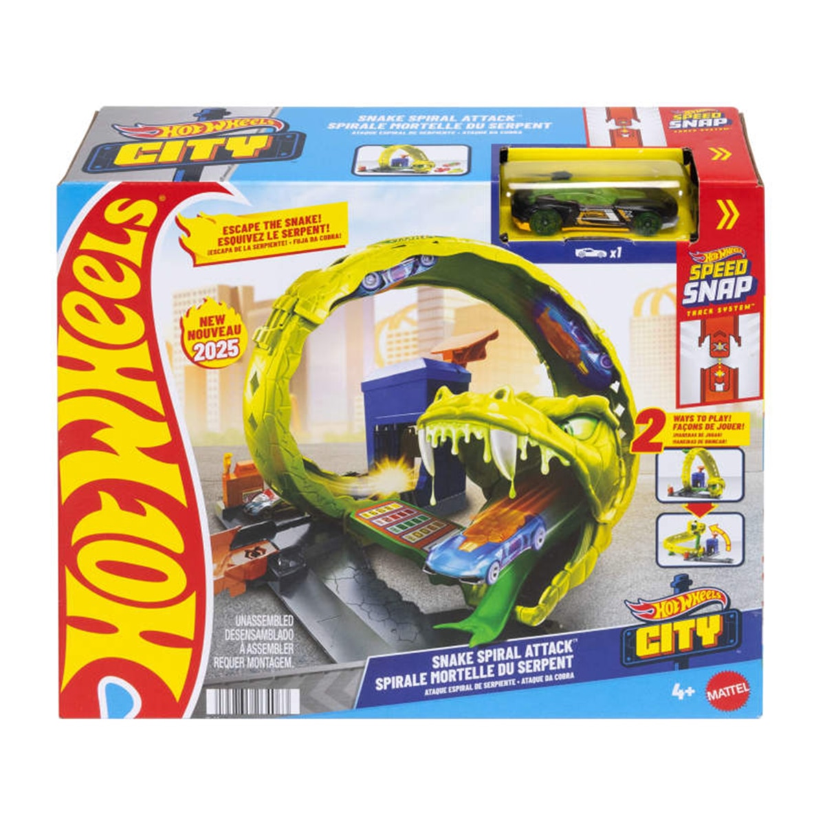 Conjunto de pista de gasolinera con serpiente Hot Wheels Mattel 6