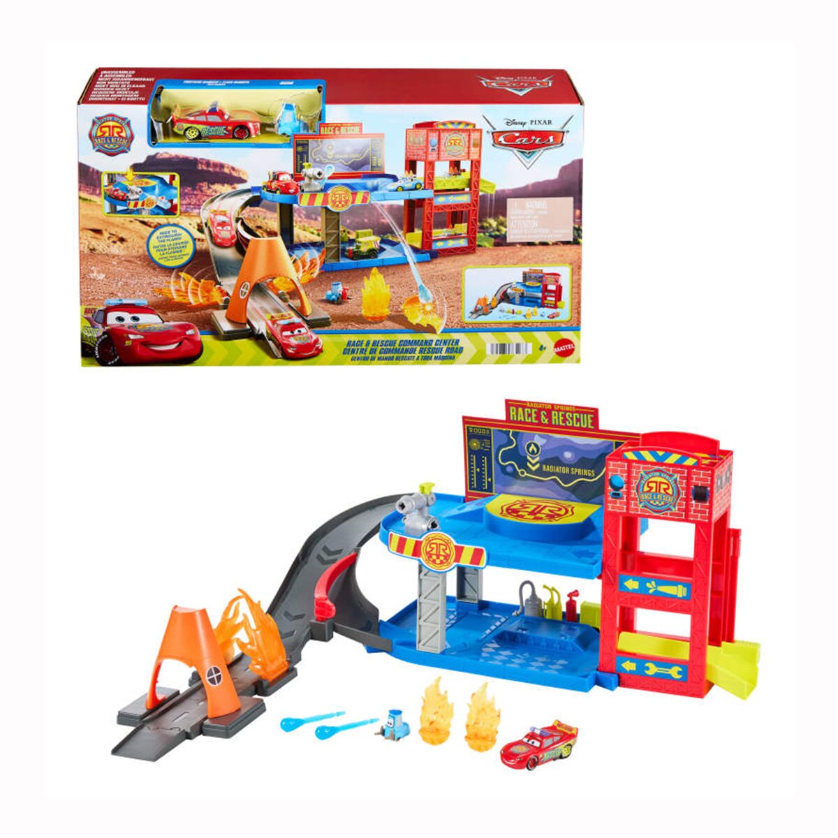 Imagen 0 de Conjunto de Juego Con Rayo Mcqueen Simula Actuación de Bomberos Cars Mattel