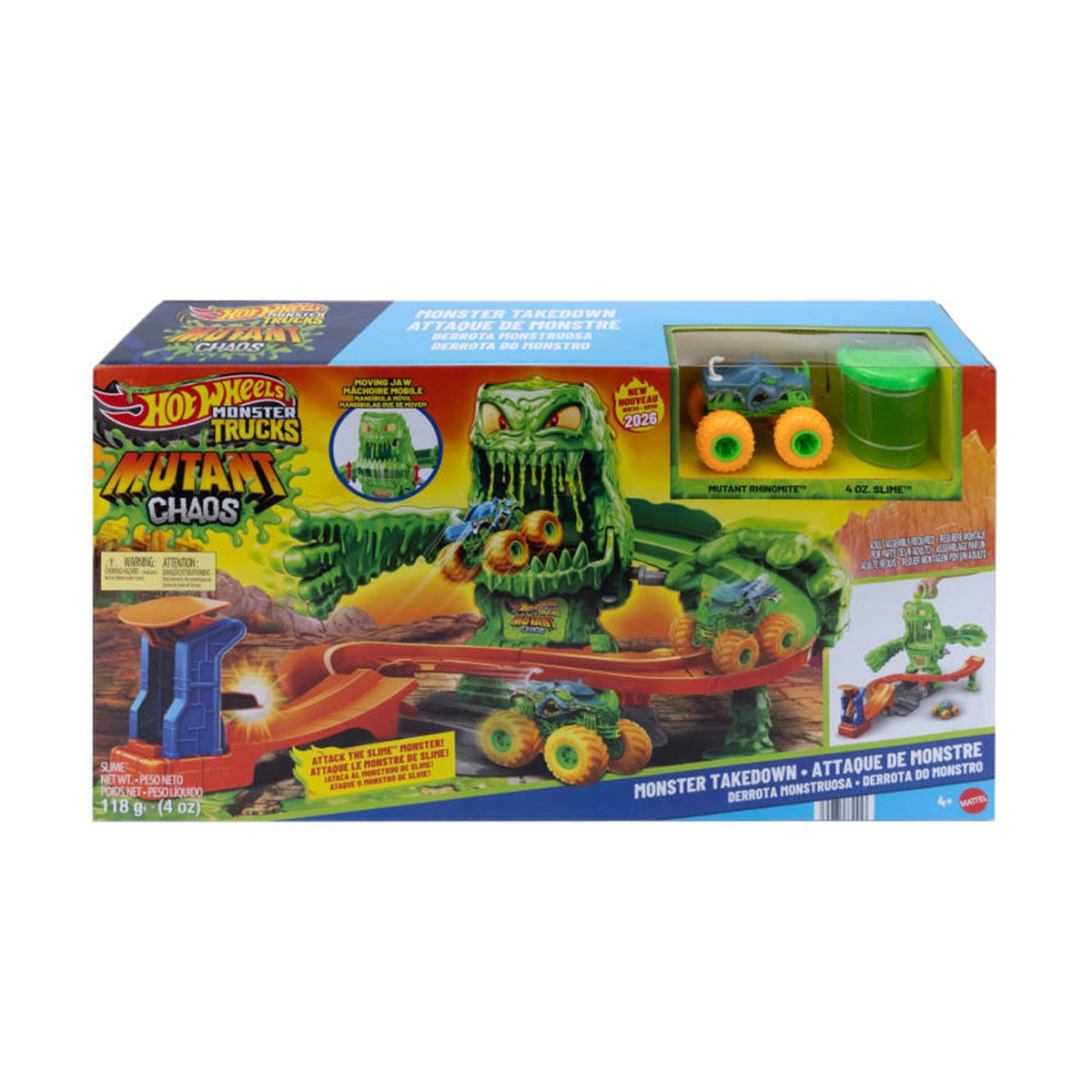 Imagen 6 de Set con Mutant Rhinomite vehículo 1:64 y slime Hot Wheels Monster Trucks Mutant ChaosHot Wheels Mattel