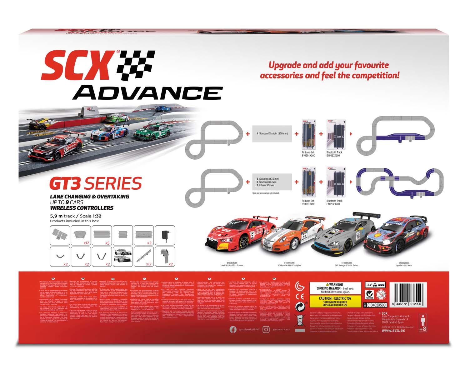 Circuito Advance GT 3 Series Escala 1:32 Pista Línea Scalextric Advance 3