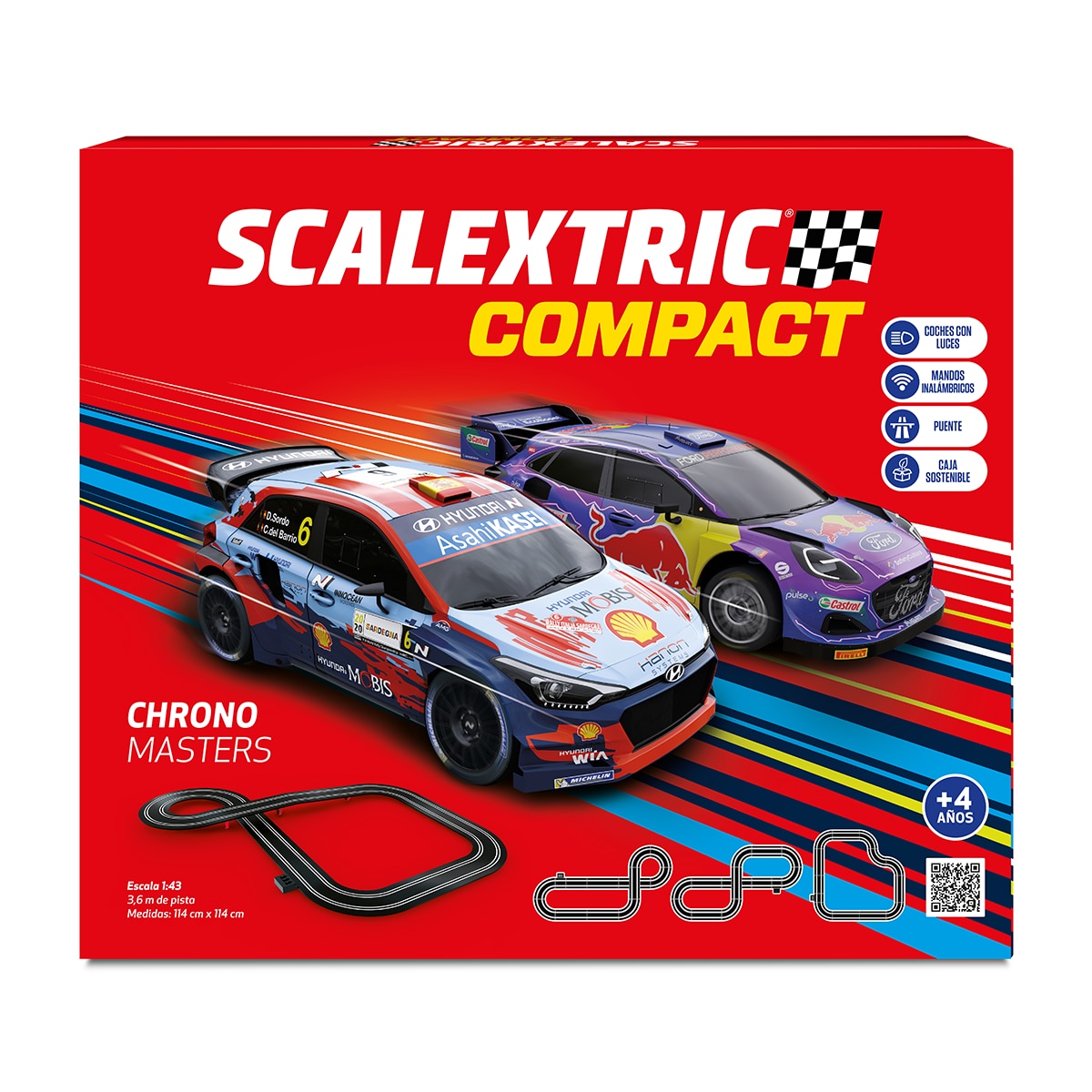 Circuito Compact 1:43 Chrono Masters Scalextric 1