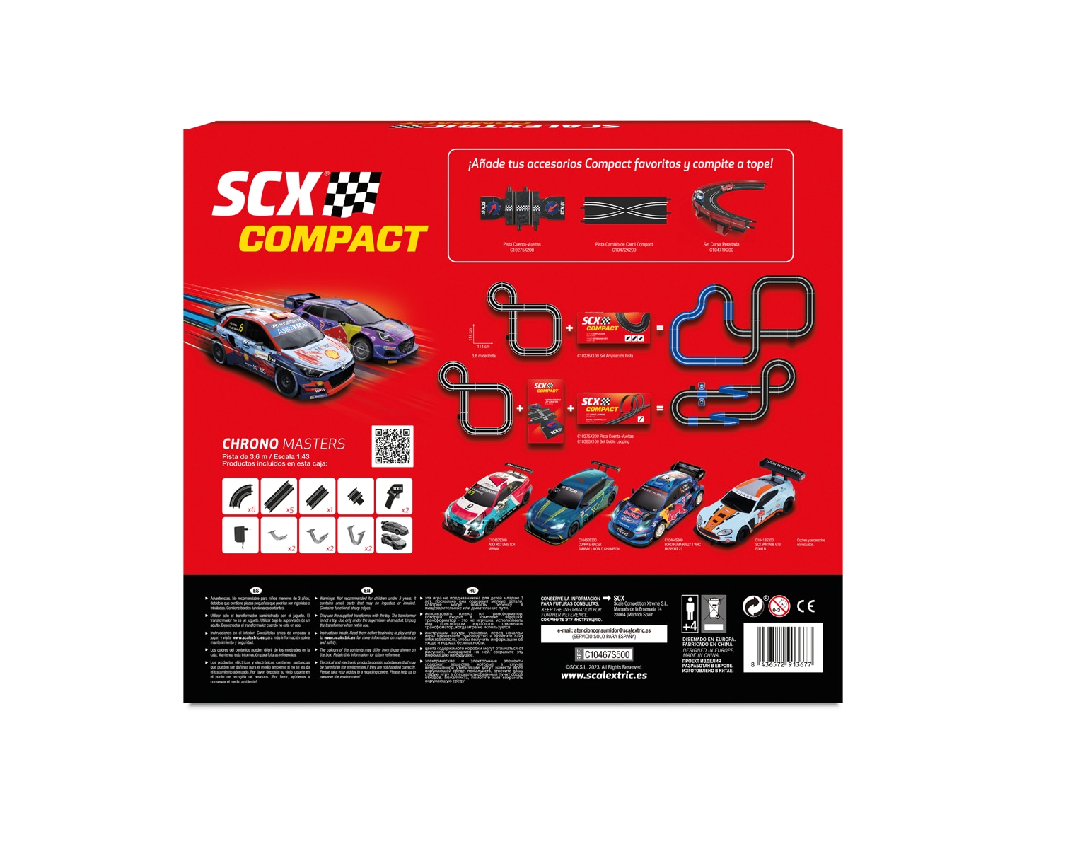 Circuito Compact 1:43 Chrono Masters Scalextric 2
