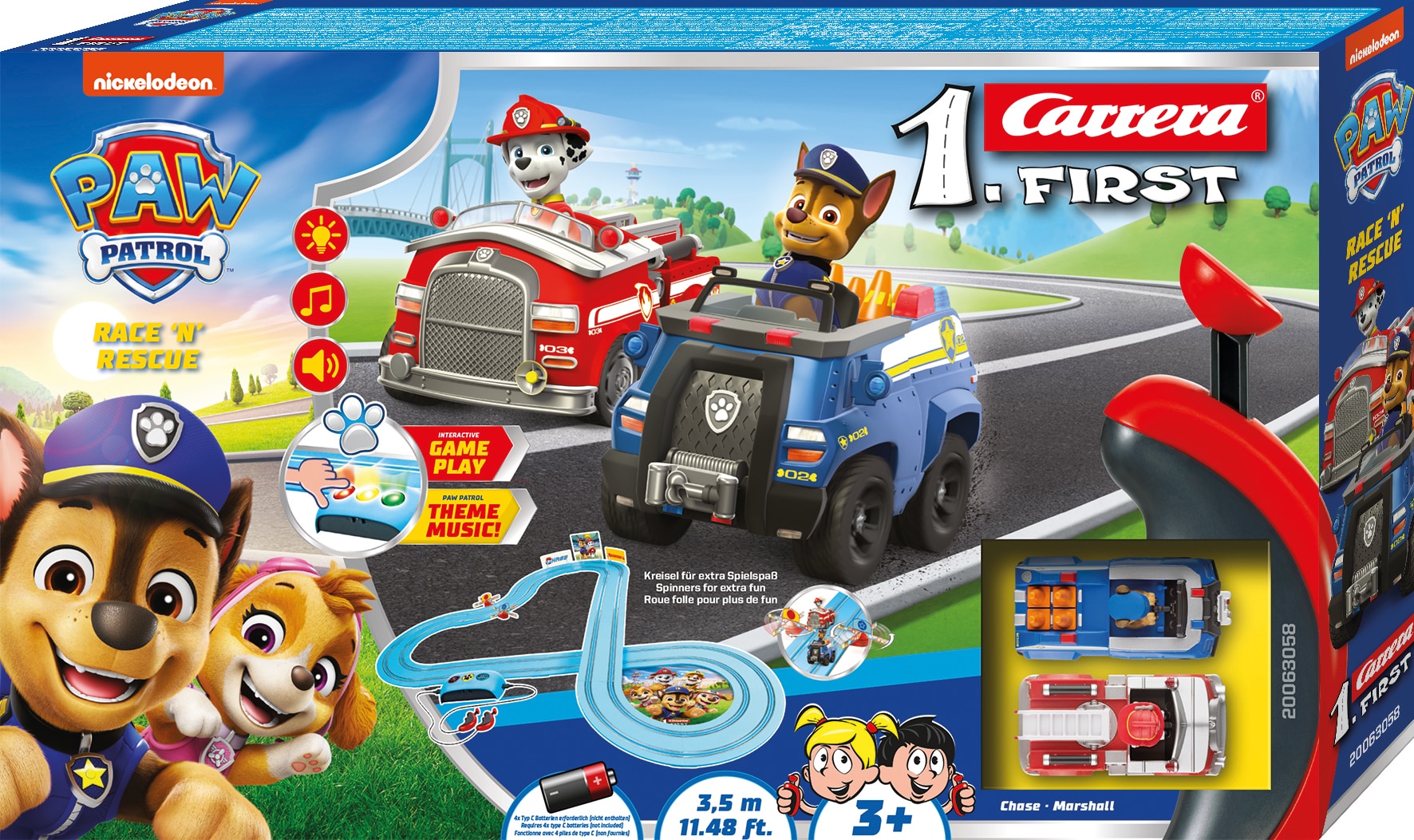 Circuito para vehículos de juguete Race 'N' Rescue Paw Patrol Carrera First 8