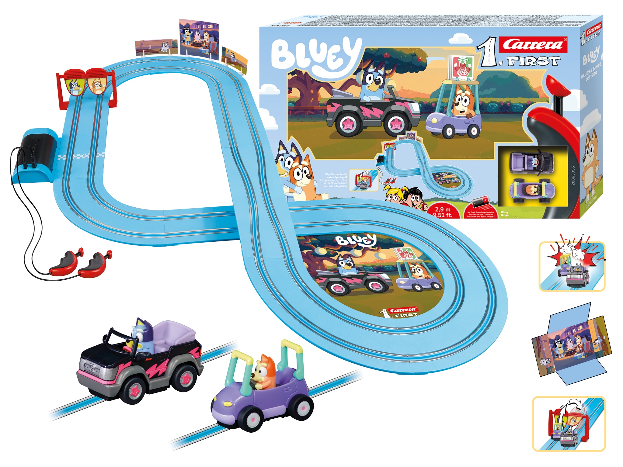 Circuito para vehículos de juguete First Bluey Carrera 2