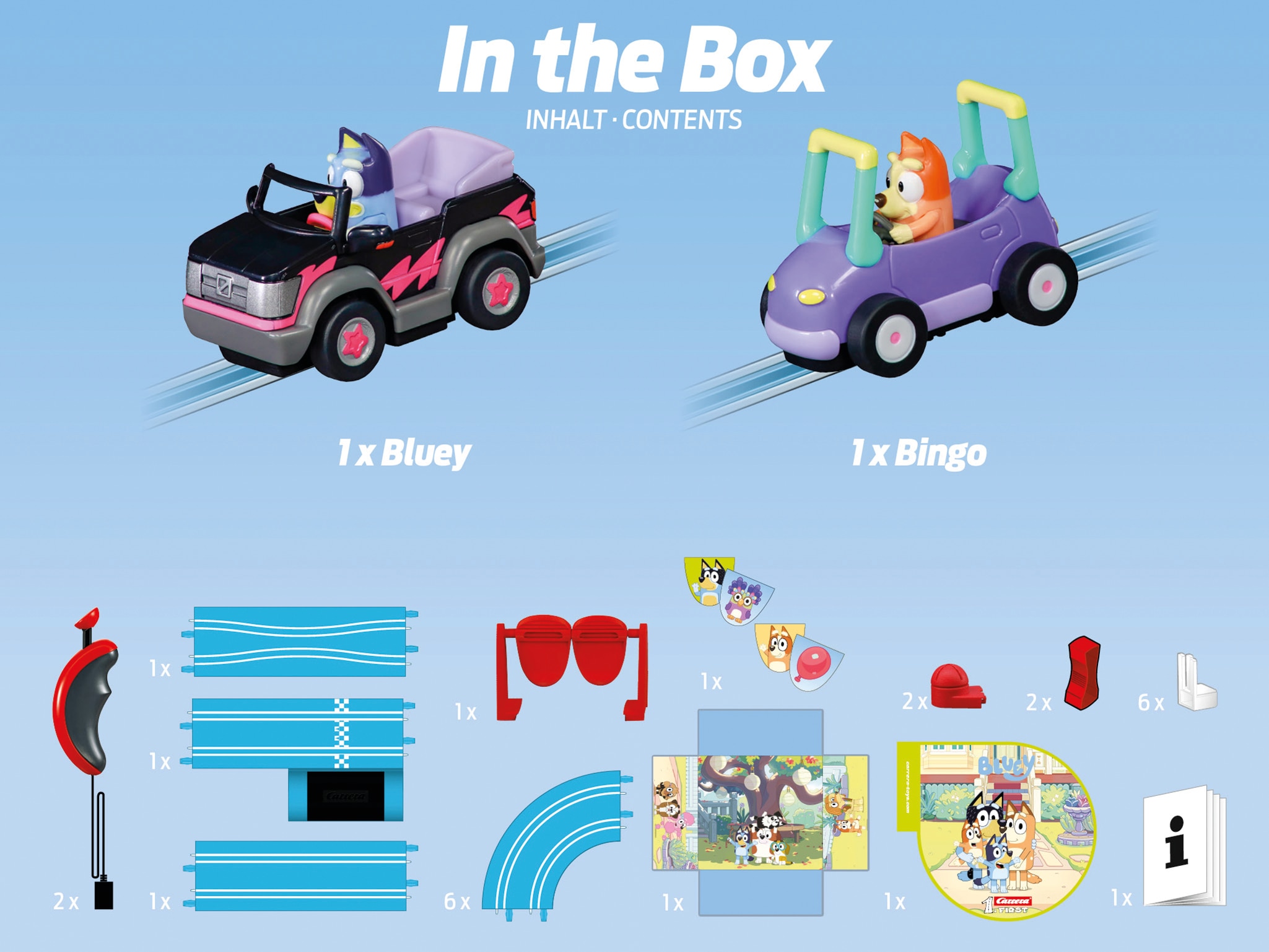 Circuito para vehículos de juguete First Bluey Carrera 9