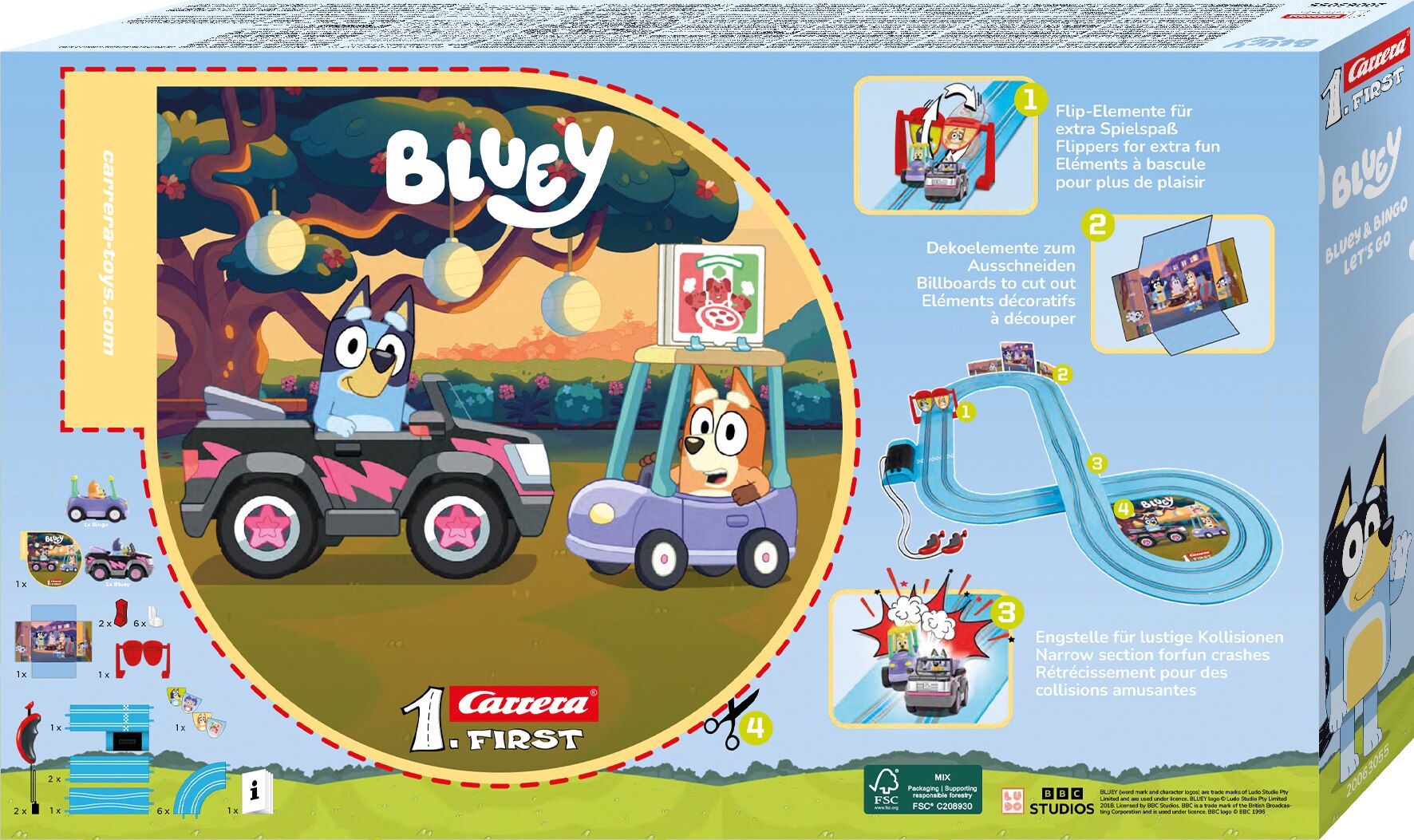 Circuito para vehículos de juguete First Bluey Carrera 11