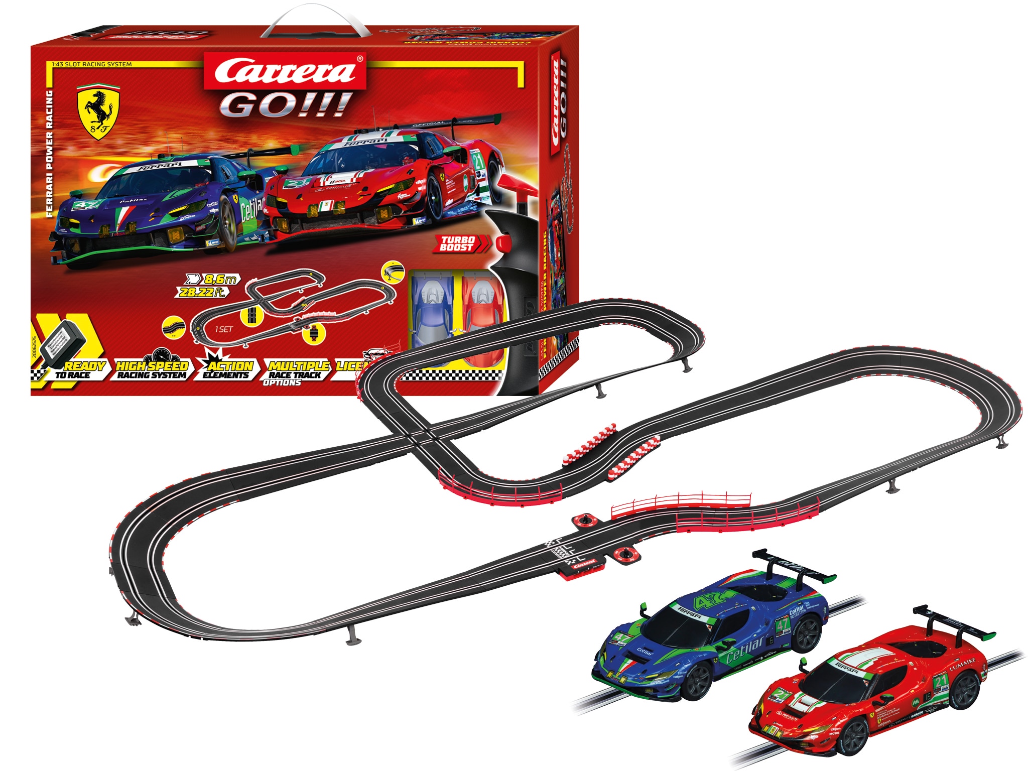 Circuito para vehículos de juguete Ferrari Power Racing Carrera GO 2