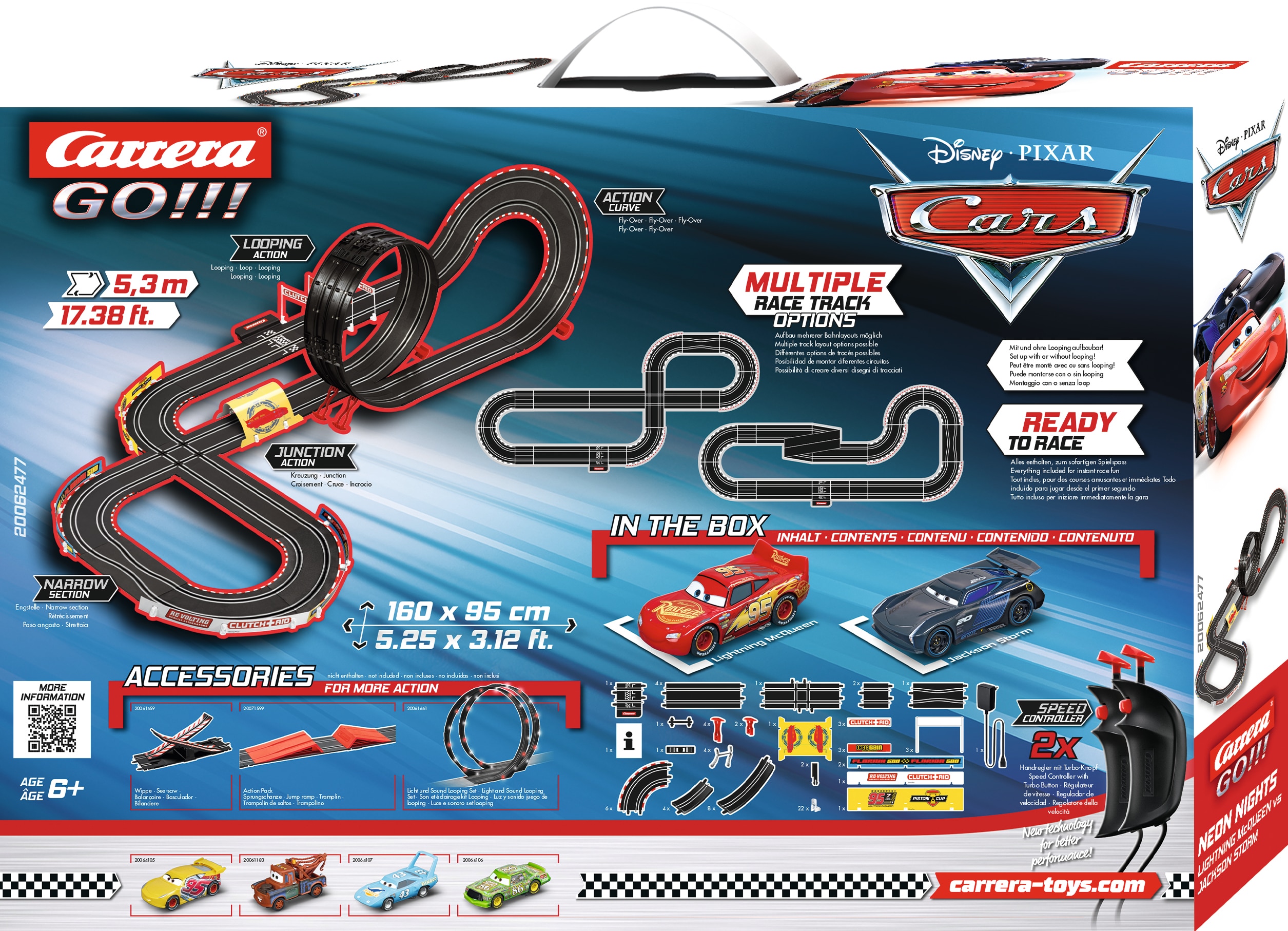 Circuito para vehículos de juguete Neon Nights Cars Disney·Pixar Carrera GO 6