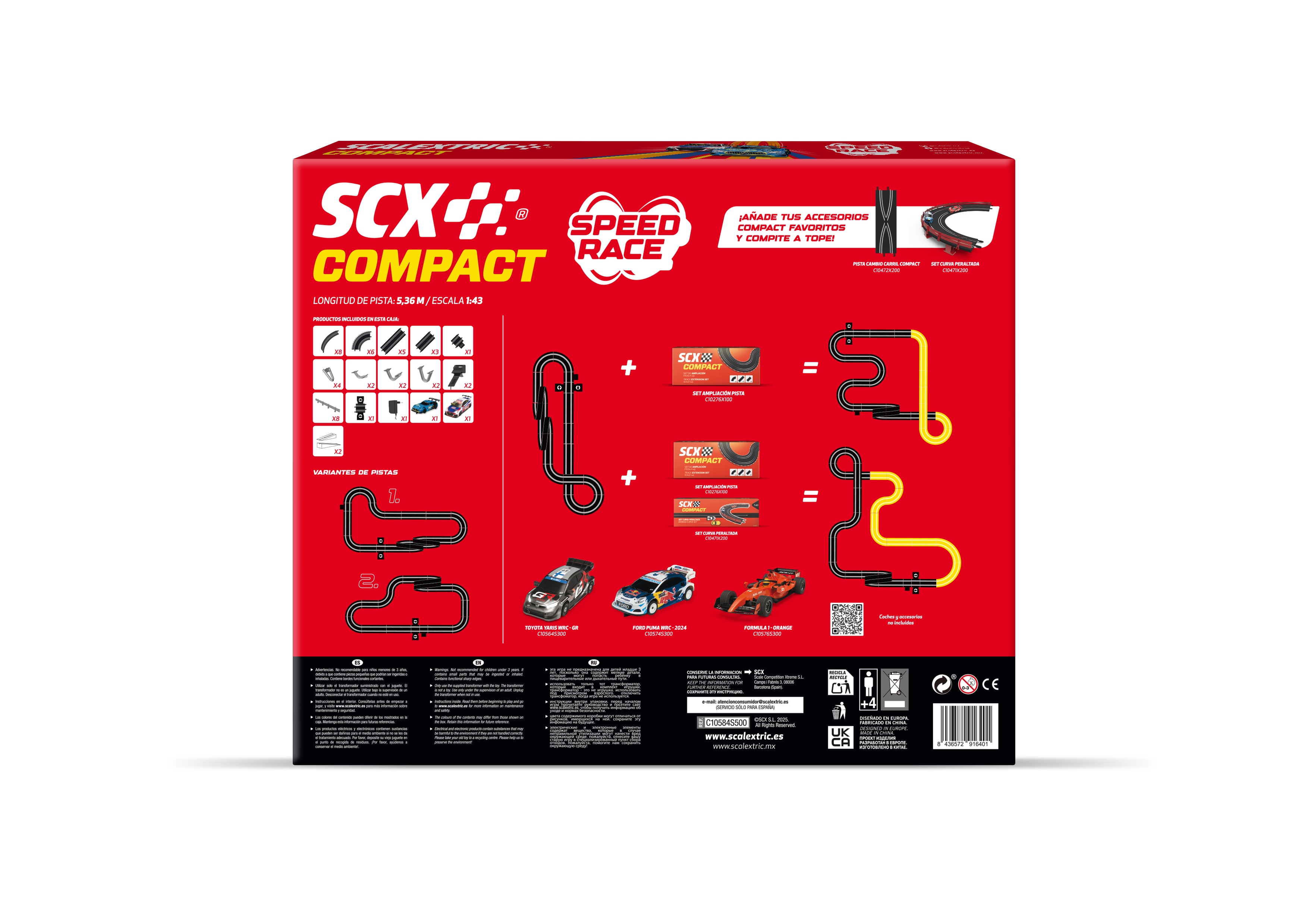Pistas de carreras eléctrica Compact Speed Race Scalextric 2