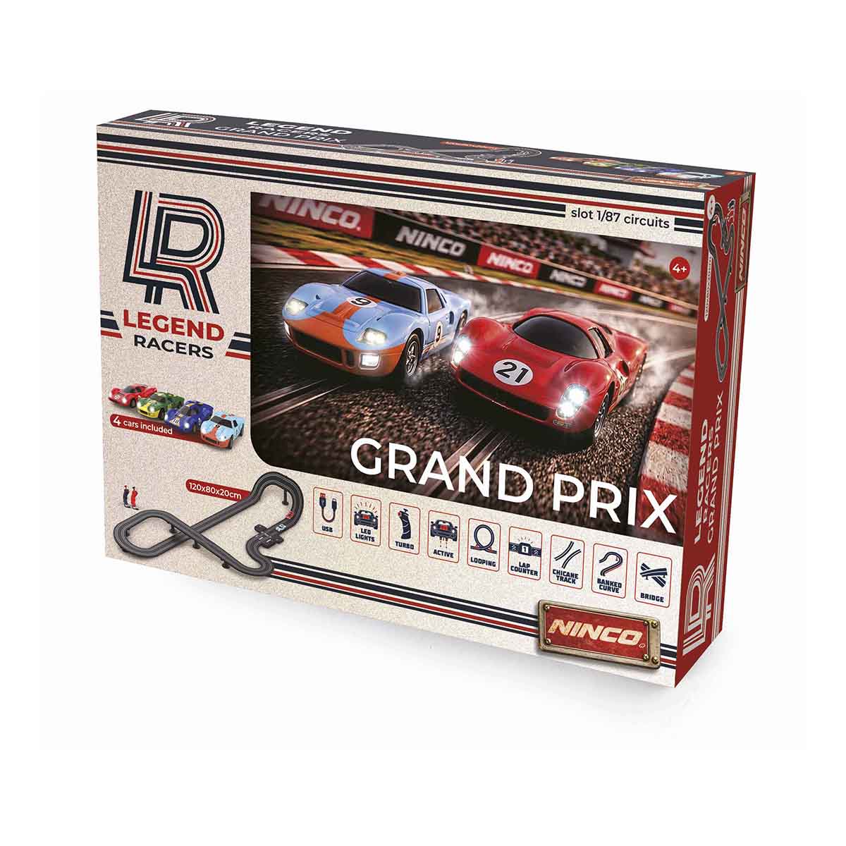Imagen 1 de Circuito de slot 1/87 ideal para público Kidult Legend Racers Grtand Prix Ninco
