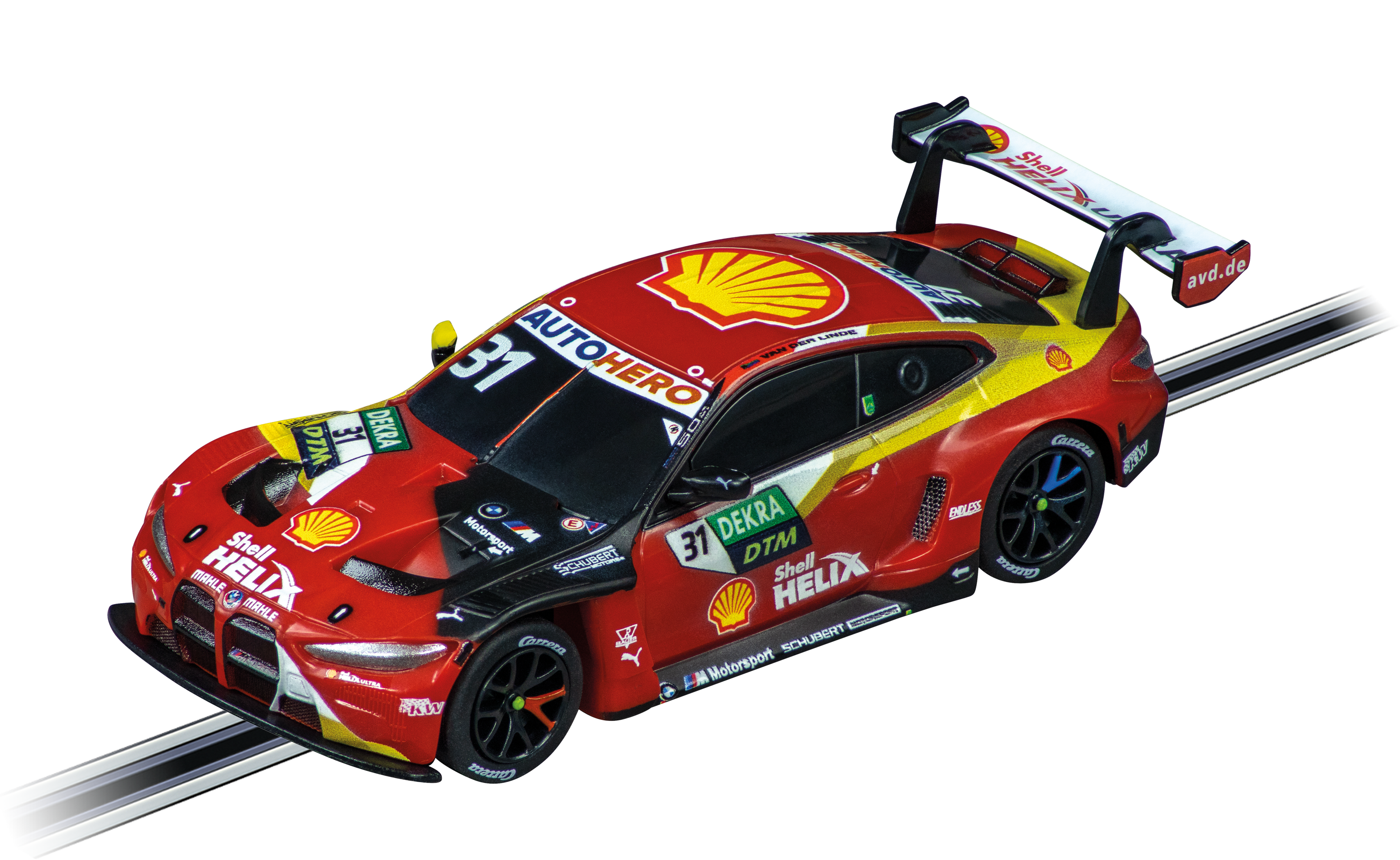 Coche de juguete BMW M4 GT3 DTM Sheldon van der Linde, No.31 Carrera GO 3