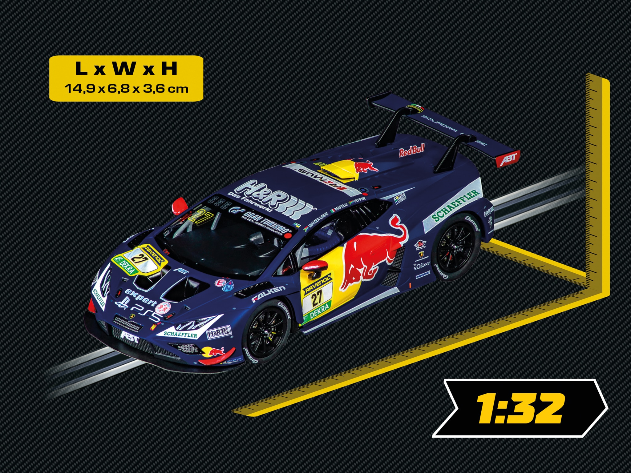 Coche de juguete Lamborghini Huracán GT3 Evo2 Abt-Sportsline, No.27 Carrera Evolution 2