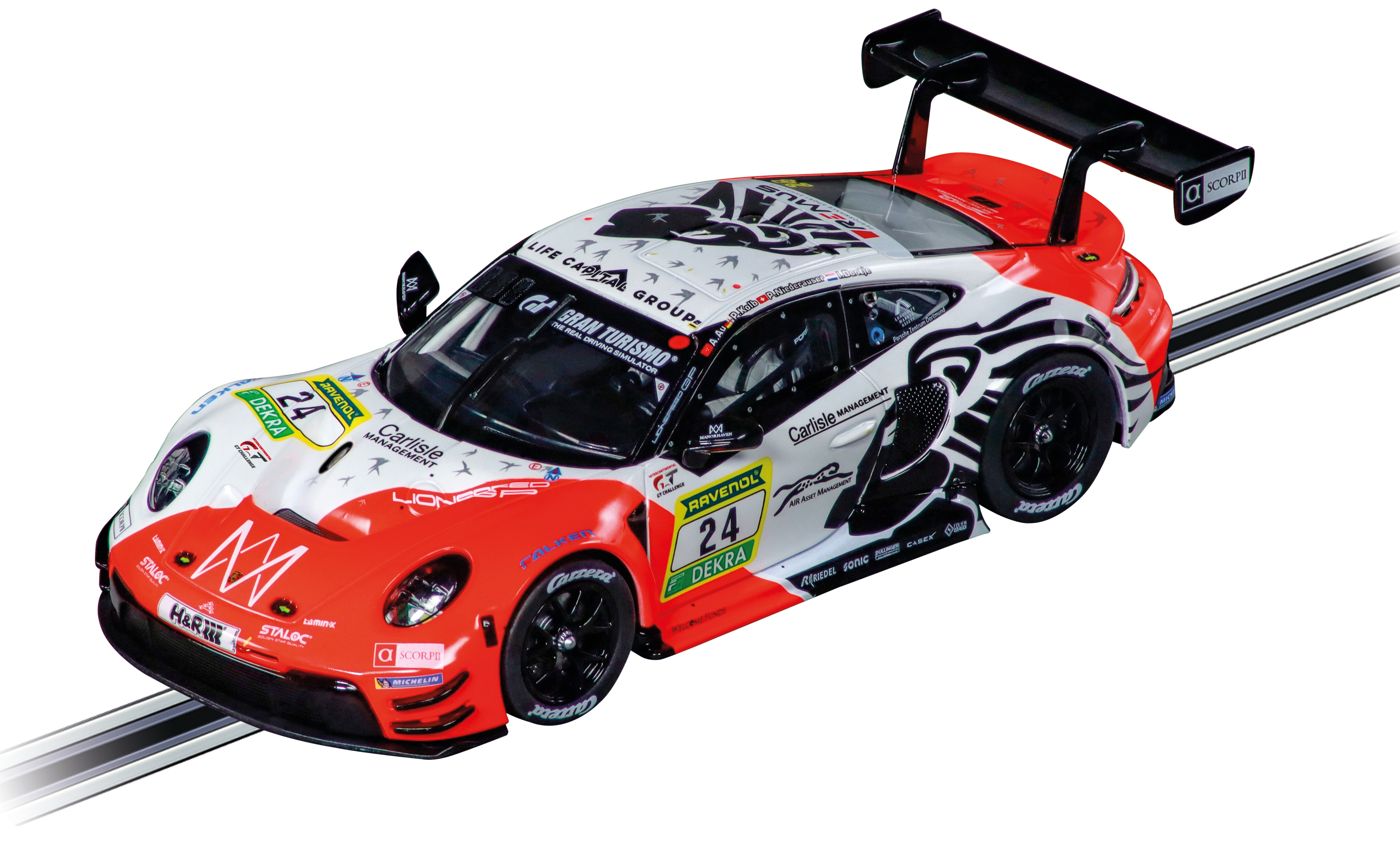 Coche de juguete Porsche 911 GT3 R Lionspeed GP, No.24 Carrera Evolution 2