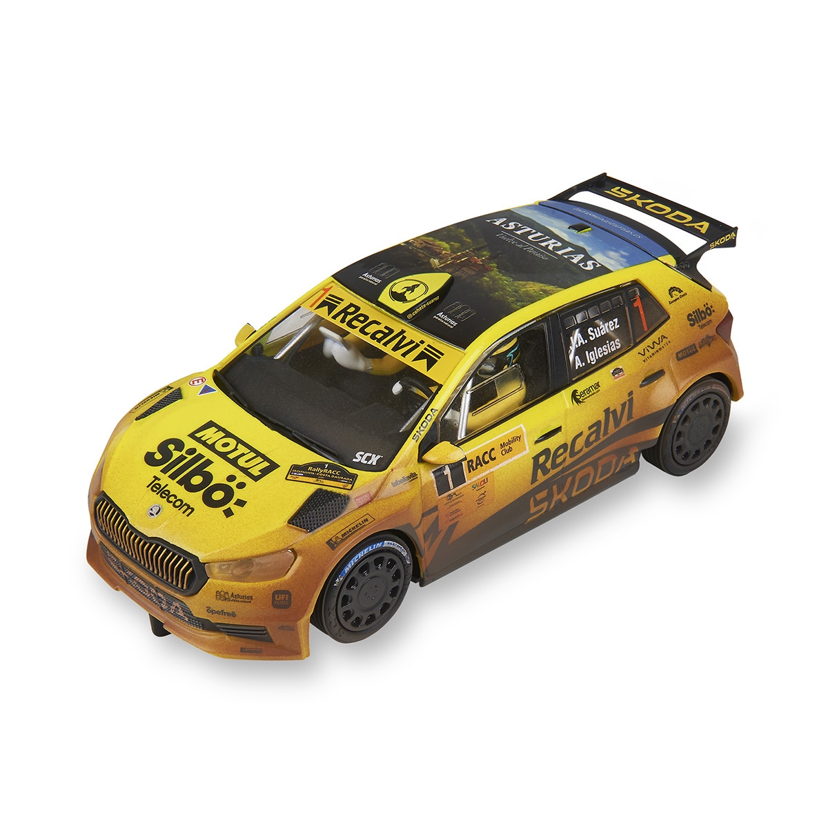 Imagen 0 de Coche Advance Skoda Fabia WRC2 Cohete Suárez Mud Effect Scalextric