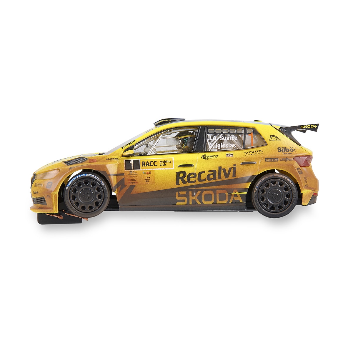 Coche Advance Skoda Fabia WRC2 Cohete Suárez Mud Effect Scalextric 2