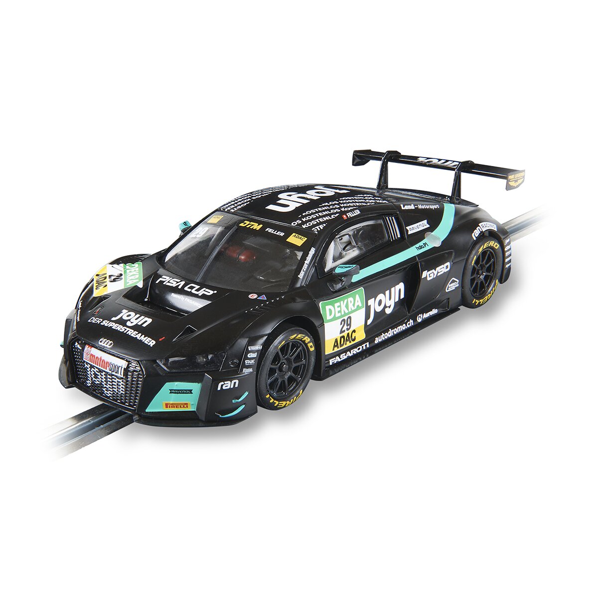 Scalextric - Coche de slot Audi R8 LMS GT3 R Feller Land Motorsport Línea Classic Escala 1-32 Scalextric