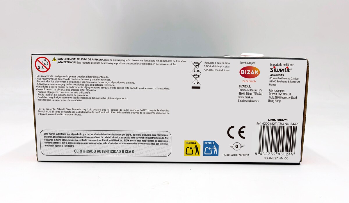 Neon dron acrobático, con transmisión 2.4 GHz de 3 canales y luces LED 3