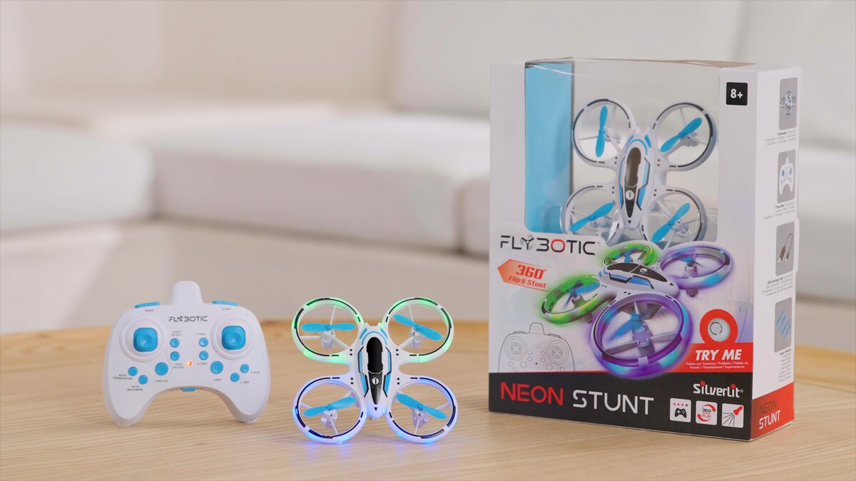 Neon dron acrobático, con transmisión 2.4 GHz de 3 canales y luces LED 9