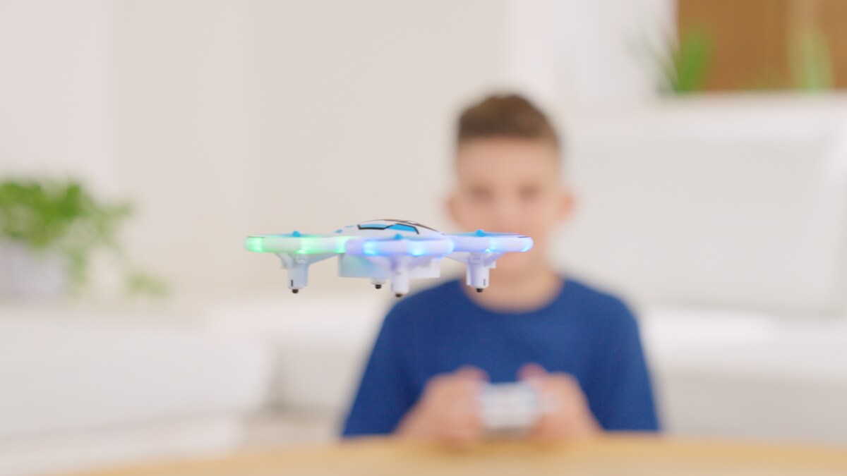 Neon dron acrobático, con transmisión 2.4 GHz de 3 canales y luces LED 13