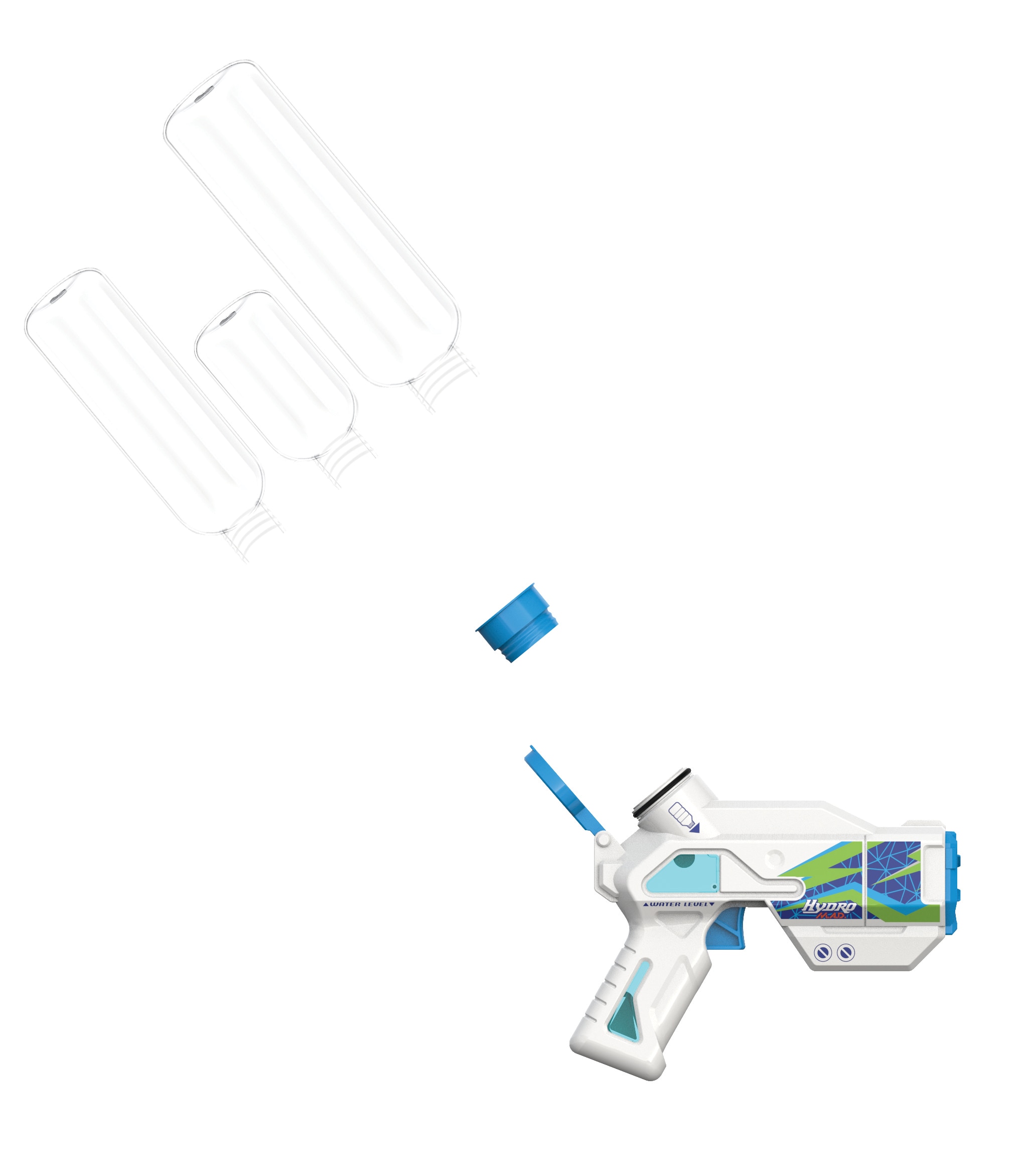 Pack doble Pistola de agua Hydro Mad Mini Blaster Bizak 9