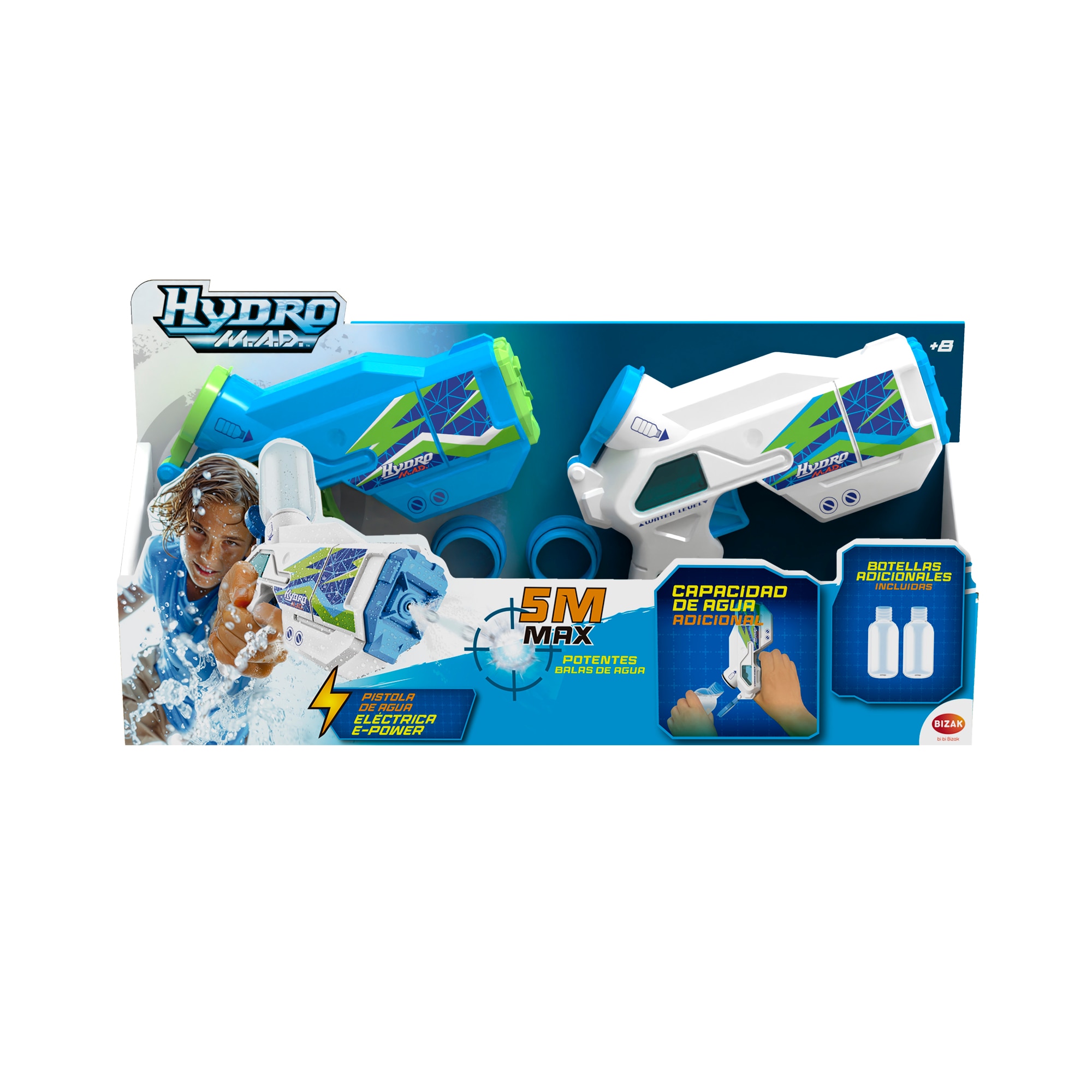 Pack doble Pistola de agua Hydro Mad Mini Blaster Bizak 10