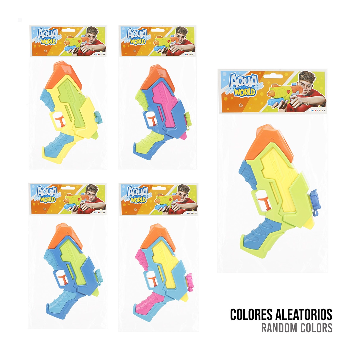 Imagen 0 de Pistola de Agua 20 cm Aqua World Colorbaby modelos surtidos
