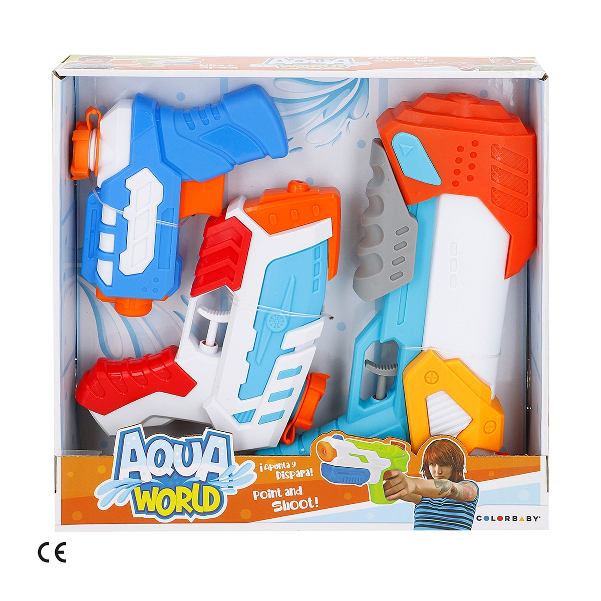 Pistola de Agua Pack 3 Aqua World Colorbaby 4
