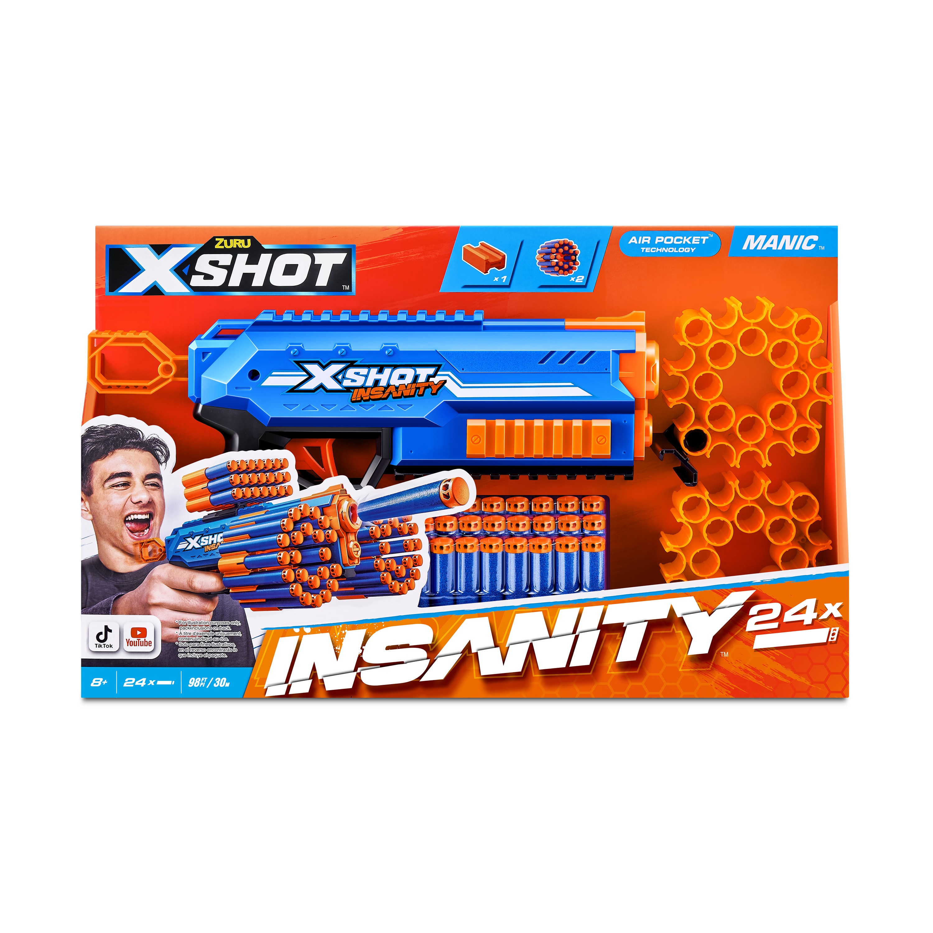 Lanzador Manic Insanity con 24 dardos X-Shot 3