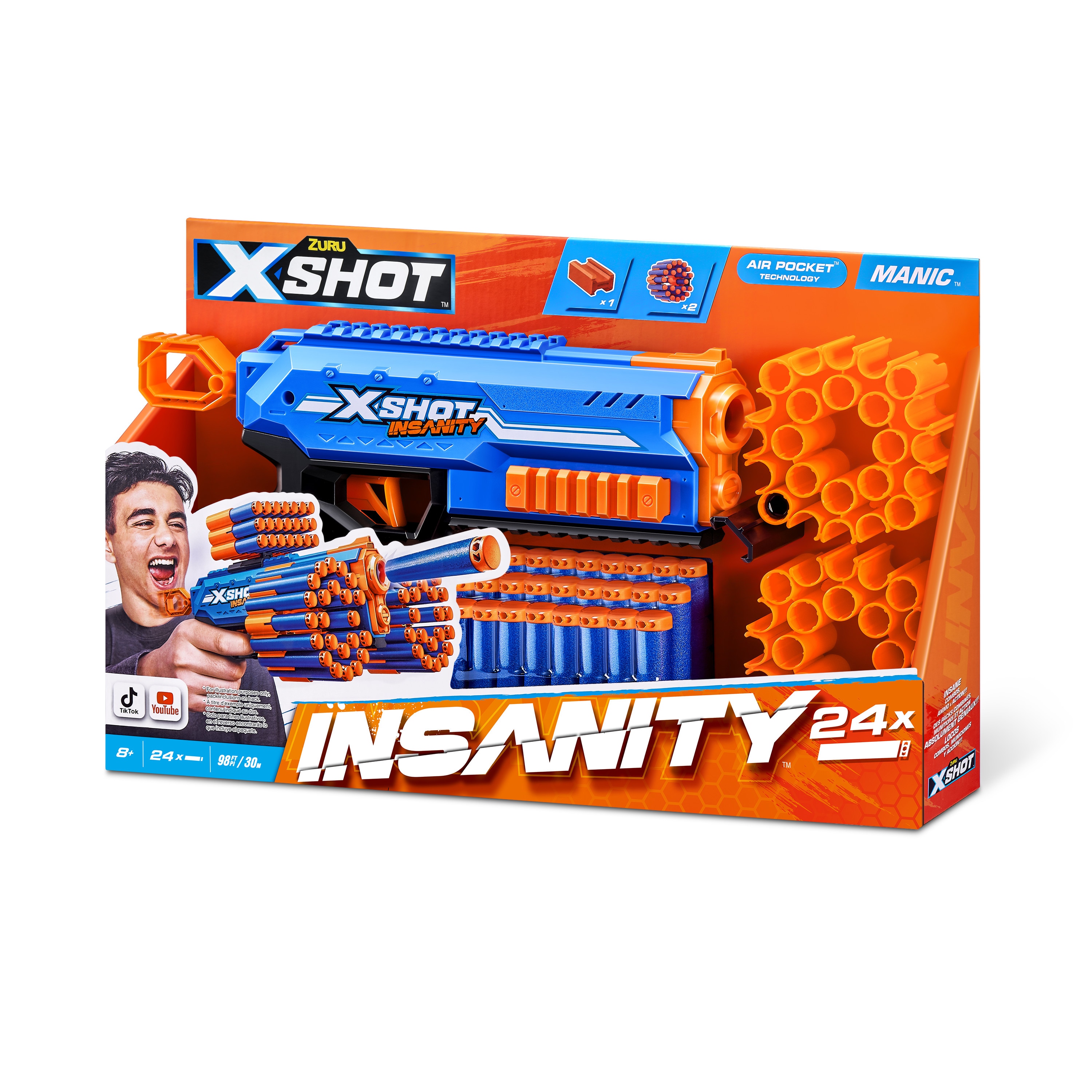 Lanzador Manic Insanity con 24 dardos X-Shot 4