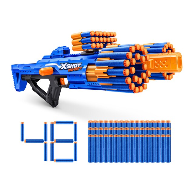 Lanzador Berzerko Insanity con 48 dardos  X-Shot
