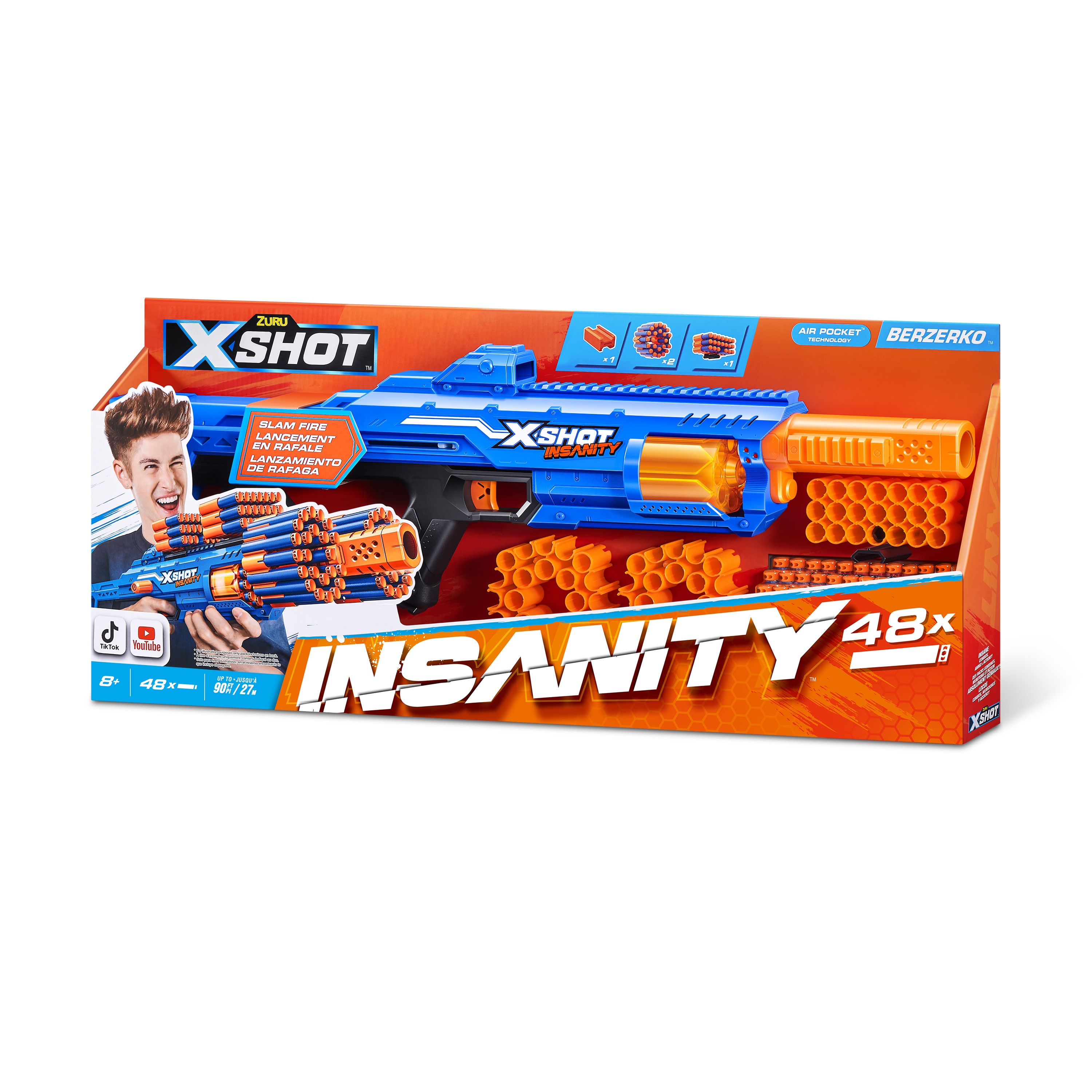 Lanzador Berzerko Insanity con 48 dardos  X-Shot 3