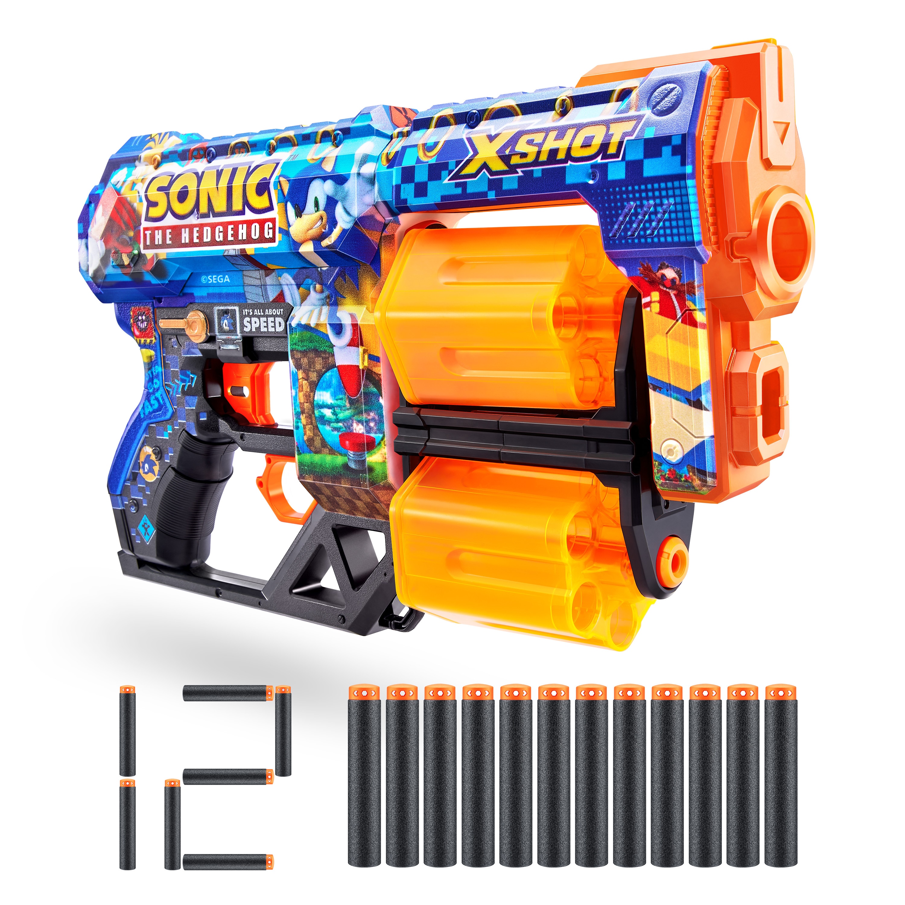 Lanzadora Dread Sonic Skins con 12 dardos X-Shot 2