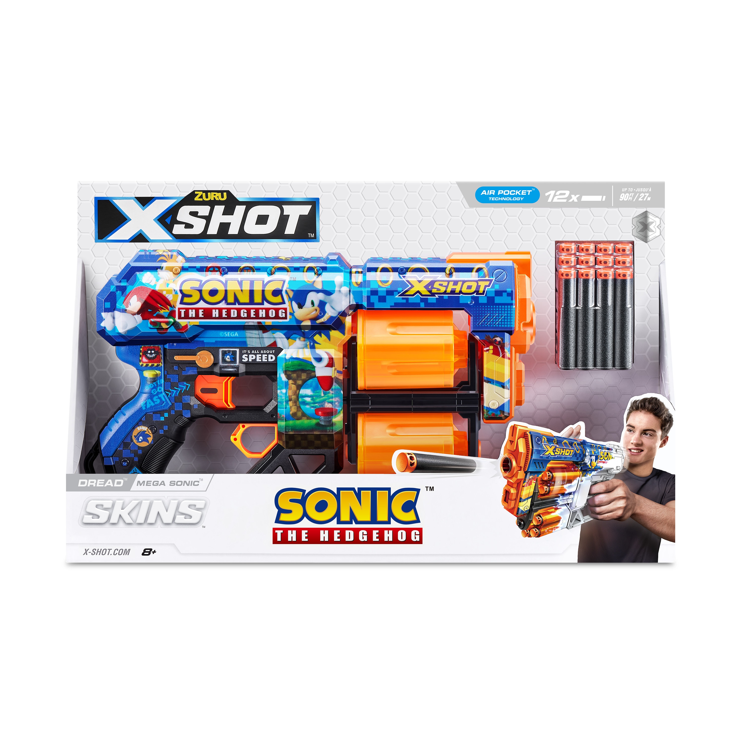 Lanzadora Dread Sonic Skins con 12 dardos X-Shot 7