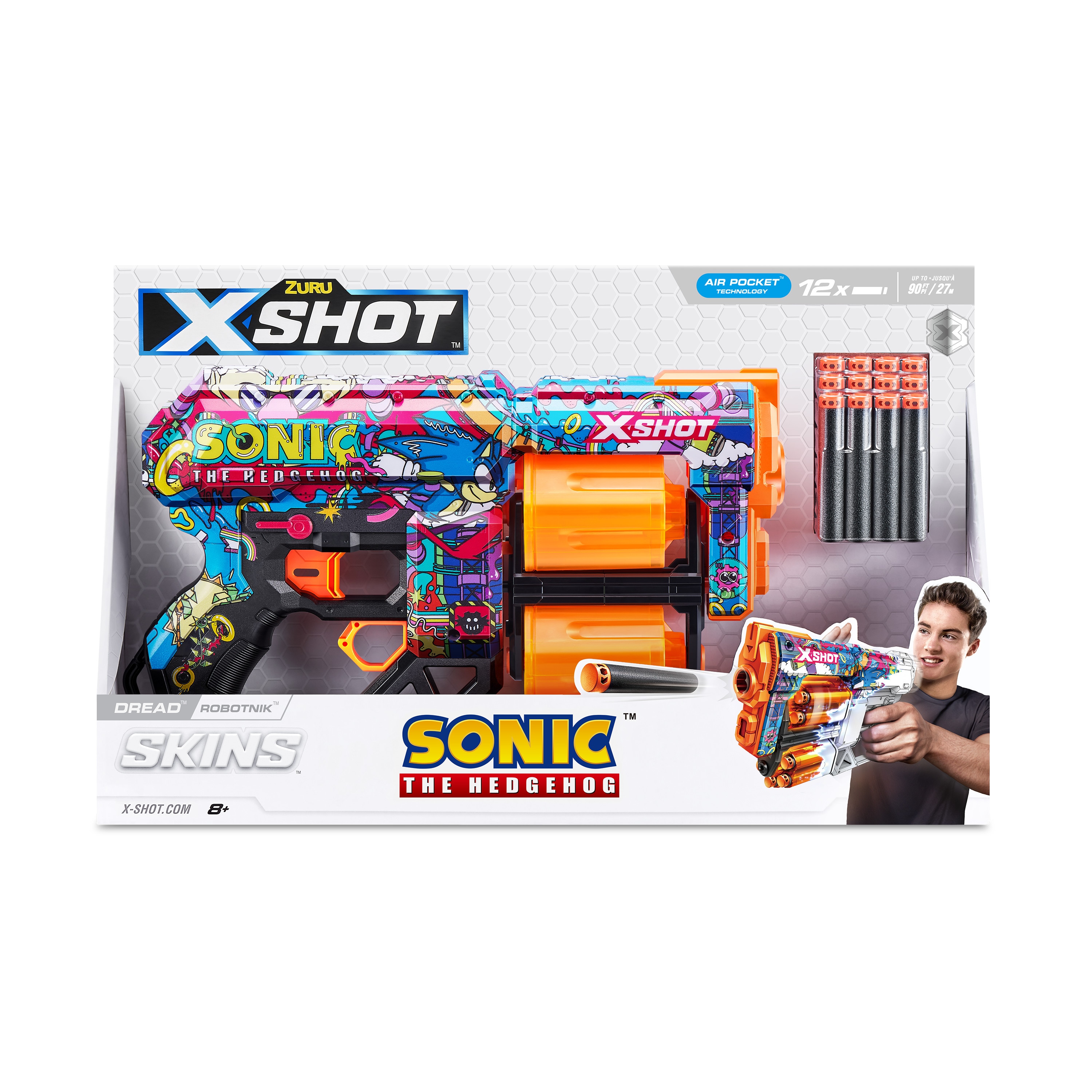 Lanzadora Dread Sonic Skins con 12 dardos X-Shot 8