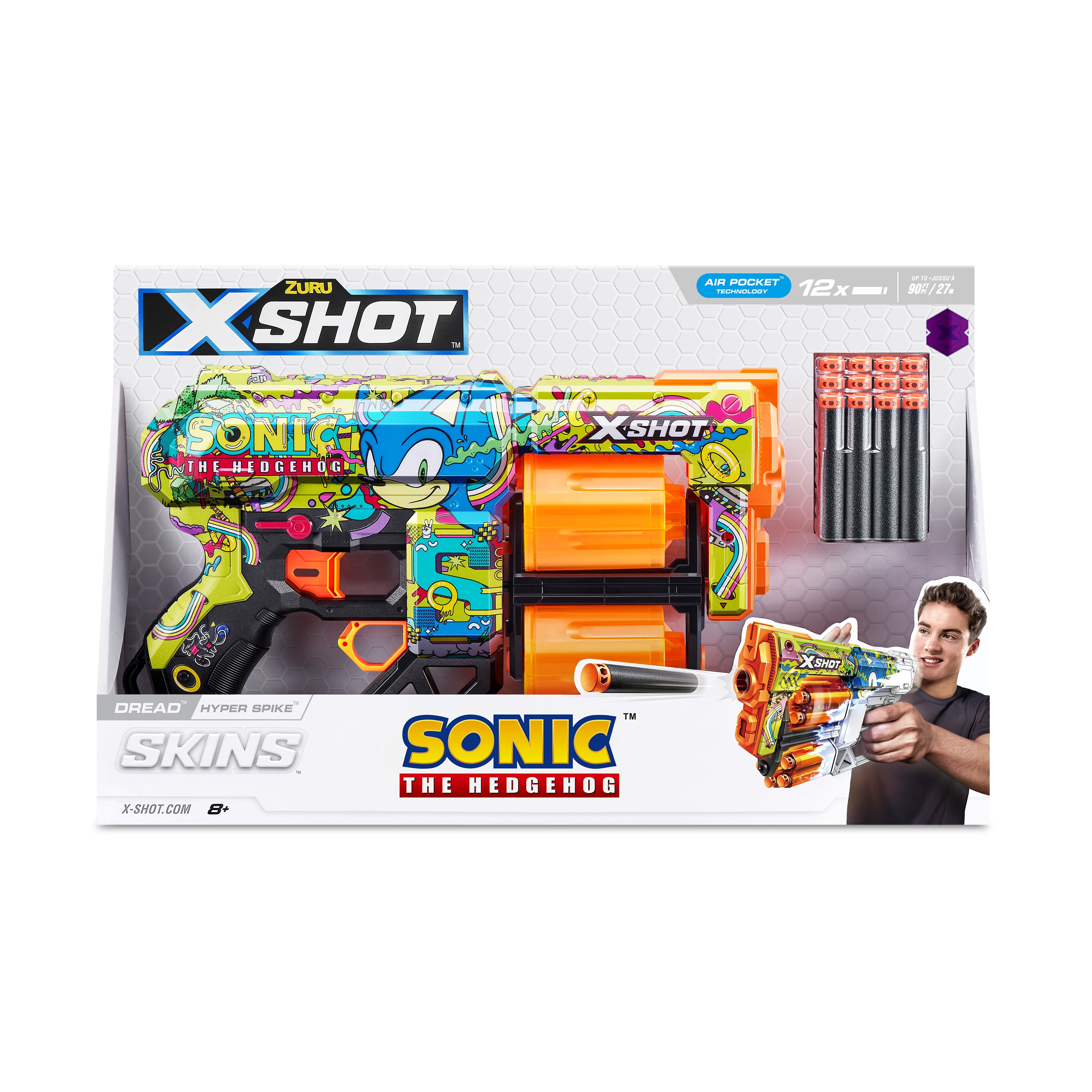 Lanzadora Dread Sonic Skins con 12 dardos X-Shot 9