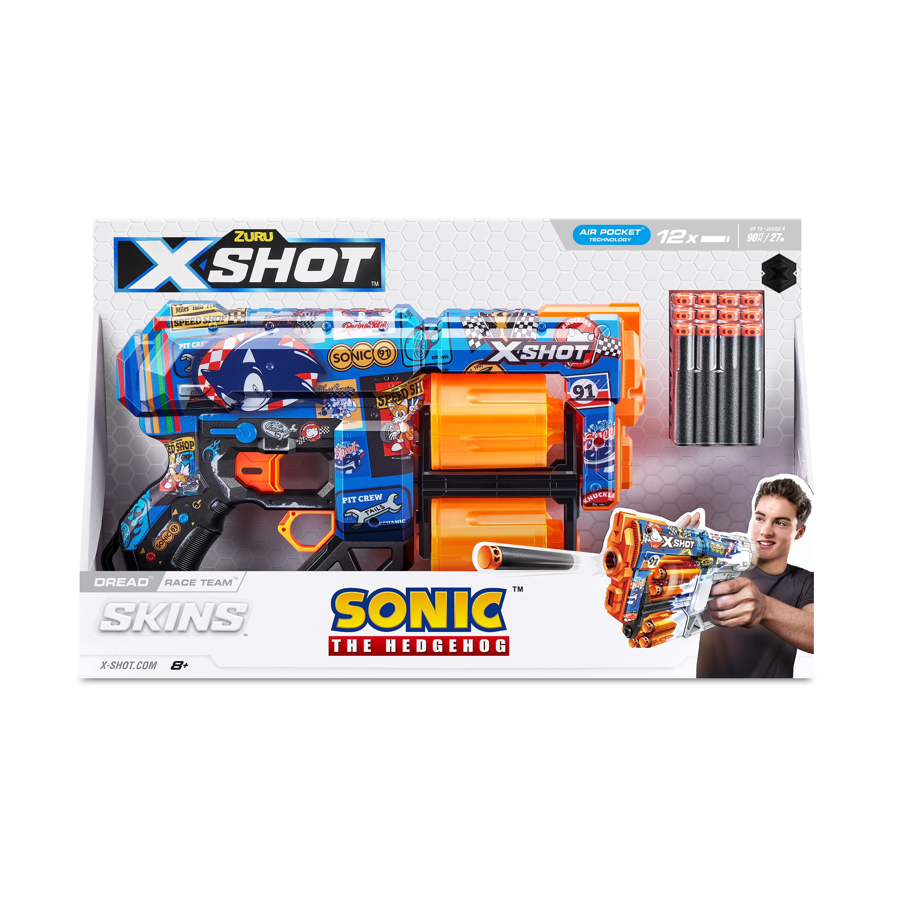 Lanzadora Dread Sonic Skins con 12 dardos X-Shot 11