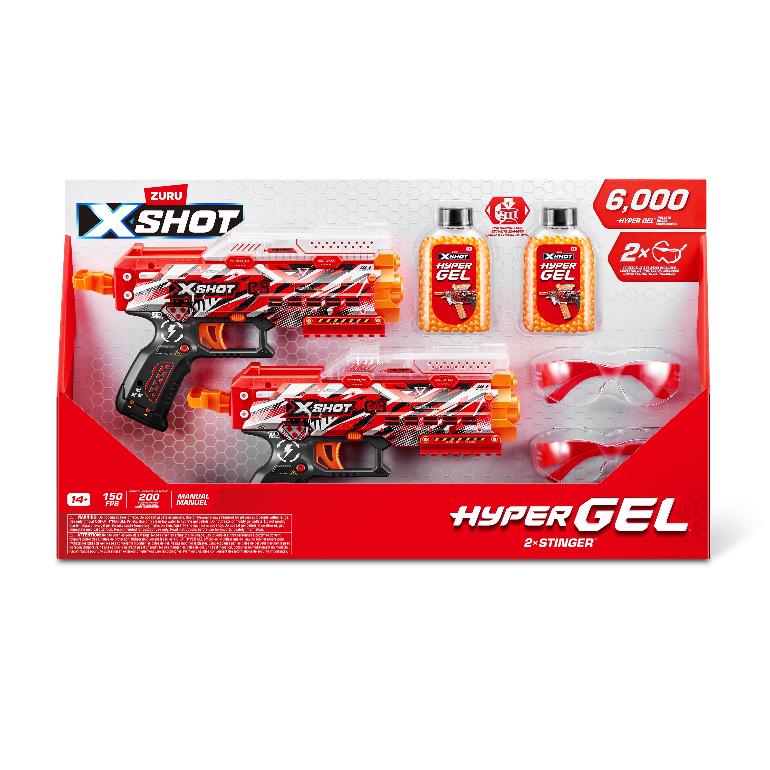 Pack 2 Lanzadoras Gel Stringer con 2.000 Bolas X-Shot 2