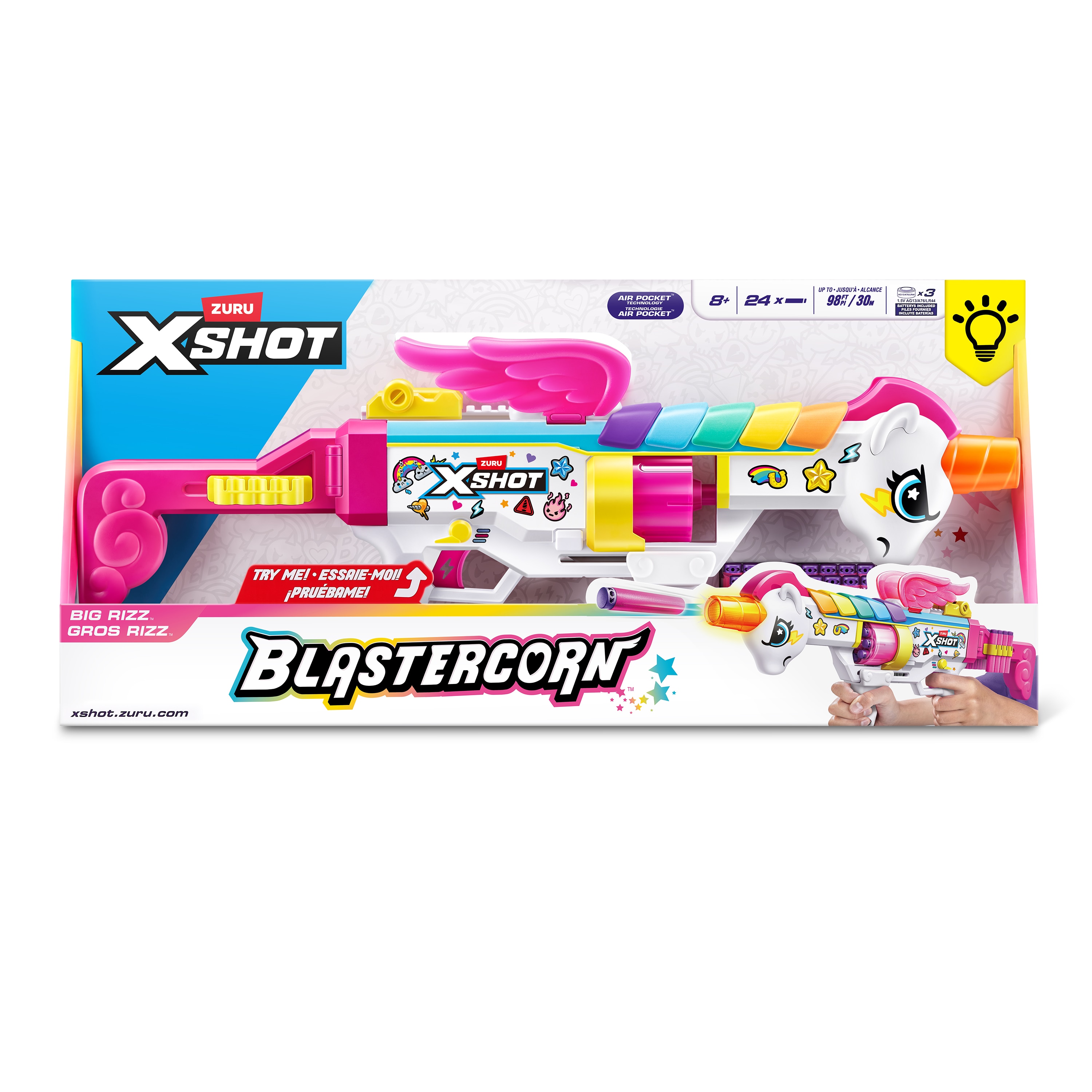 Lanzadora dardos de espuma Blastercorn Rizz X-Shot 2