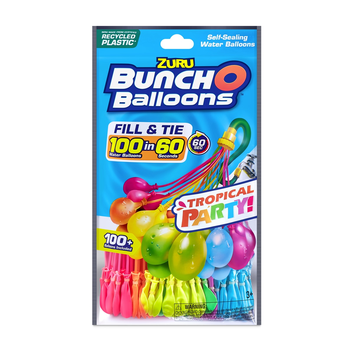 Imagen 0 de Pack neón 100 buncho balloons carga rápìda auto-sellante en 60 segundos