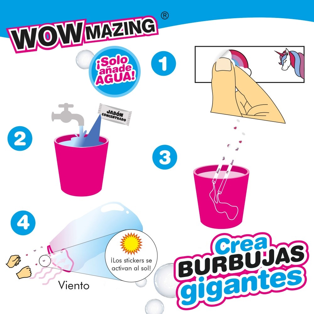 Crea Pompas Gigantes Unicornio Wowmazing 5