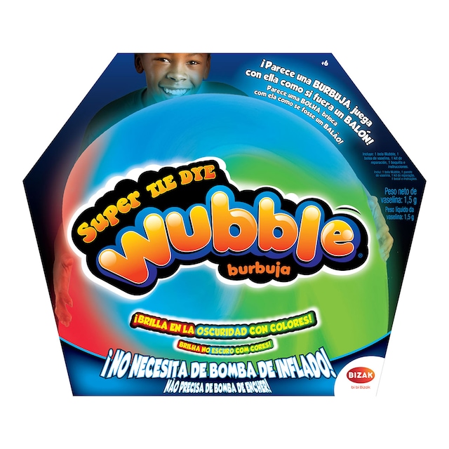 Burbuja Super Wubble Tye Dye Brilla en la Oscuridad Bizak