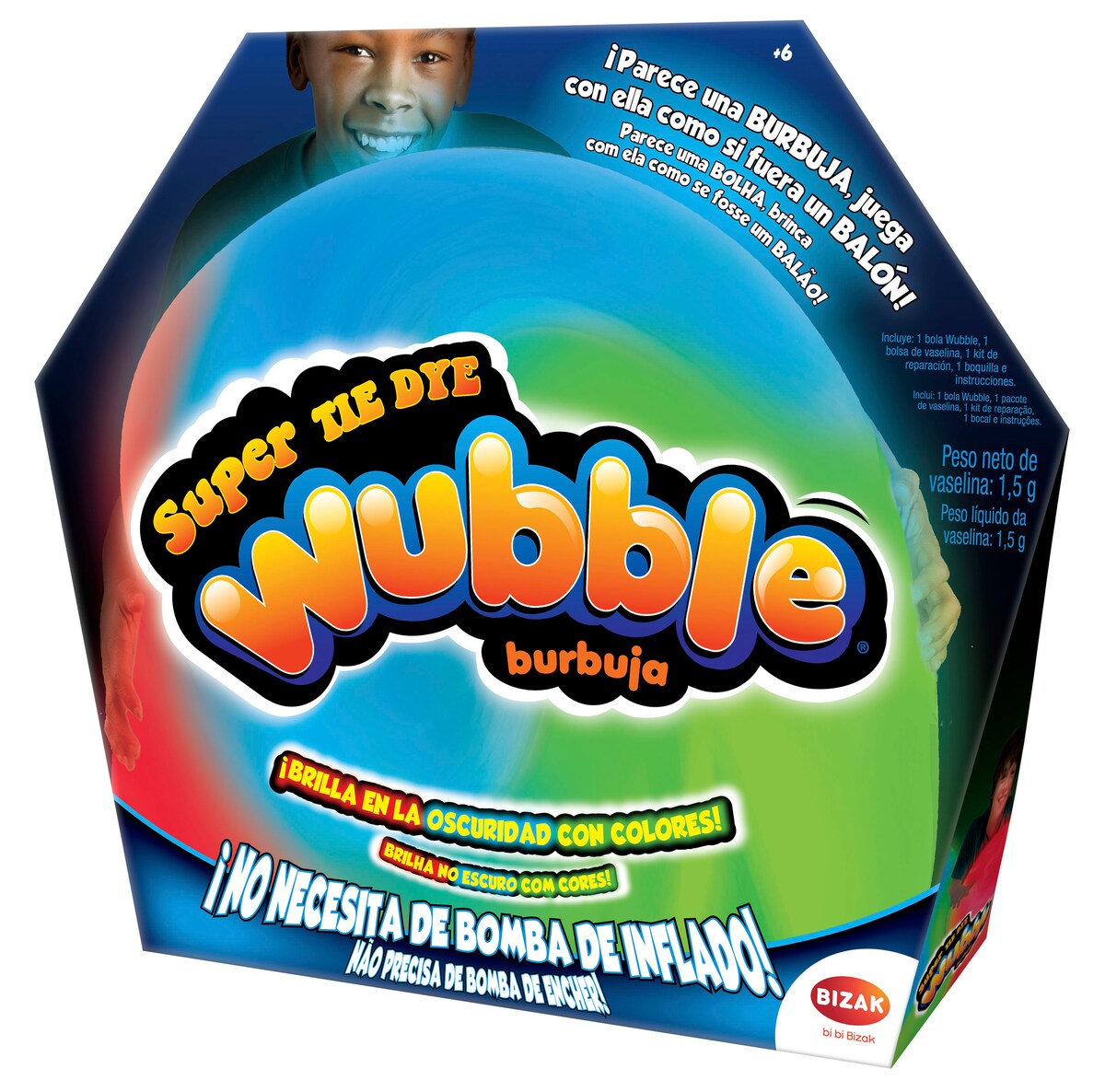 Bolha Super Wubble Tye Dye Brilha no Escuro 2