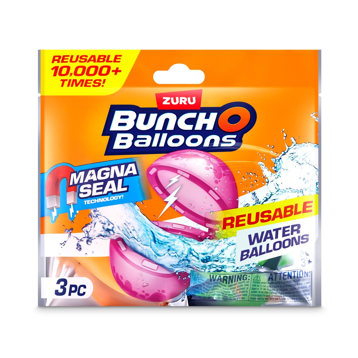 Pack 3 Globos de agua reutilizables Bunch O Ballons modelos surtidos 6