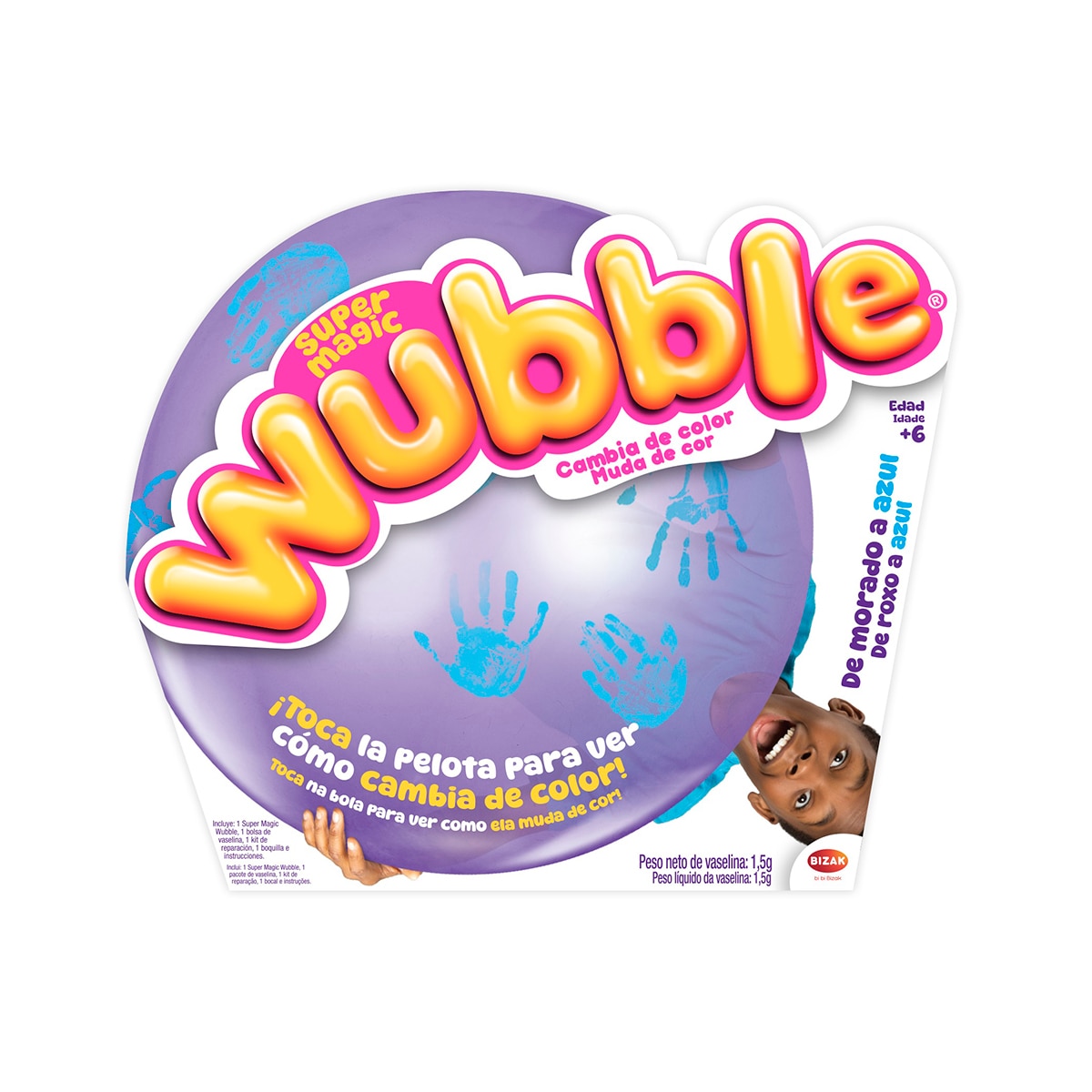 Imagen 0 de Burbuja Super Magic Wubble surtido dos colores Bizak