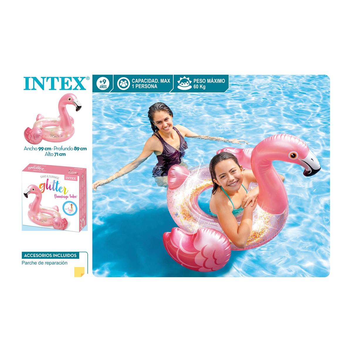 Flamenco Hinchable con purpurina Intex 3