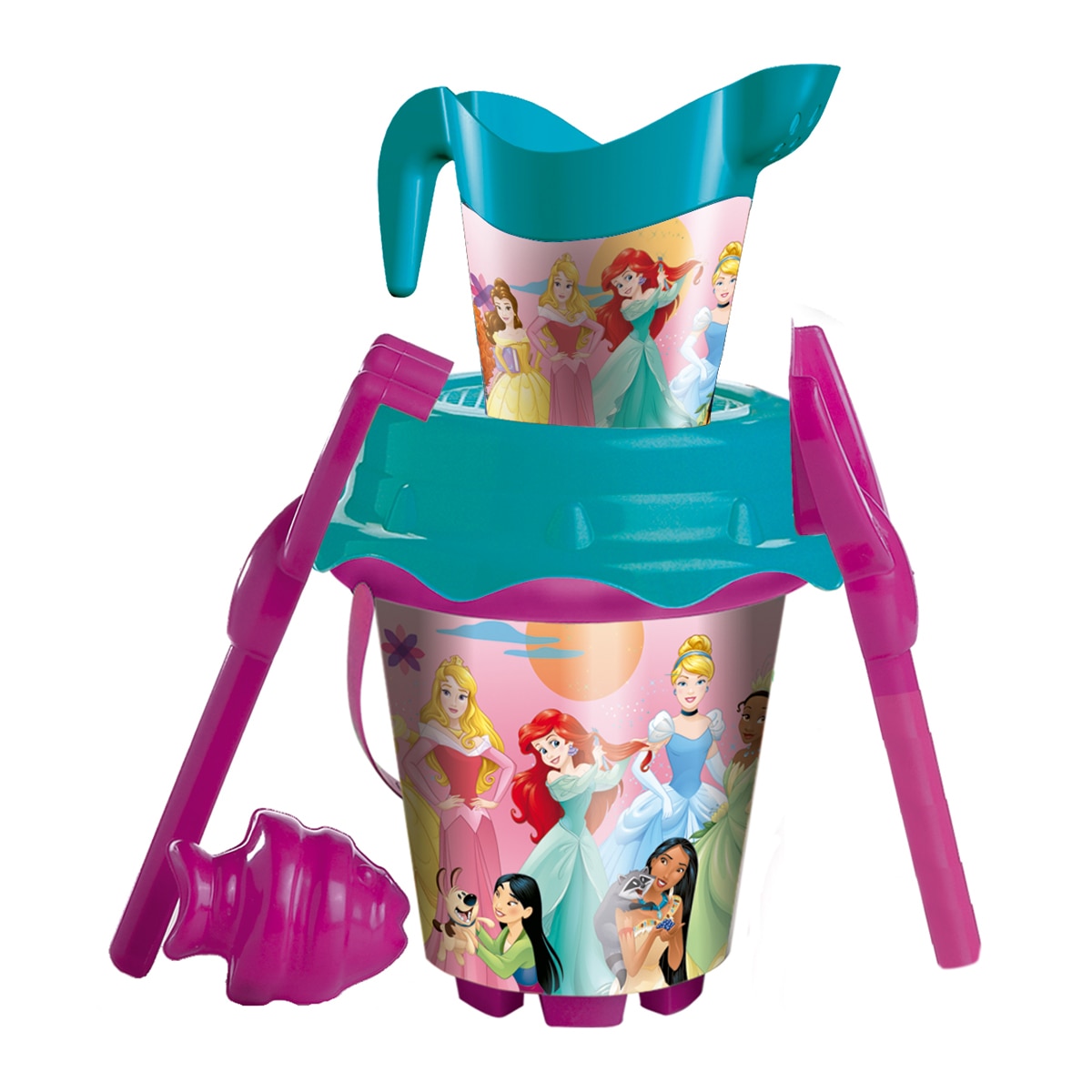 Imagen 0 de Conjunto Cubo Castillo + Regadera Princesas Mondo